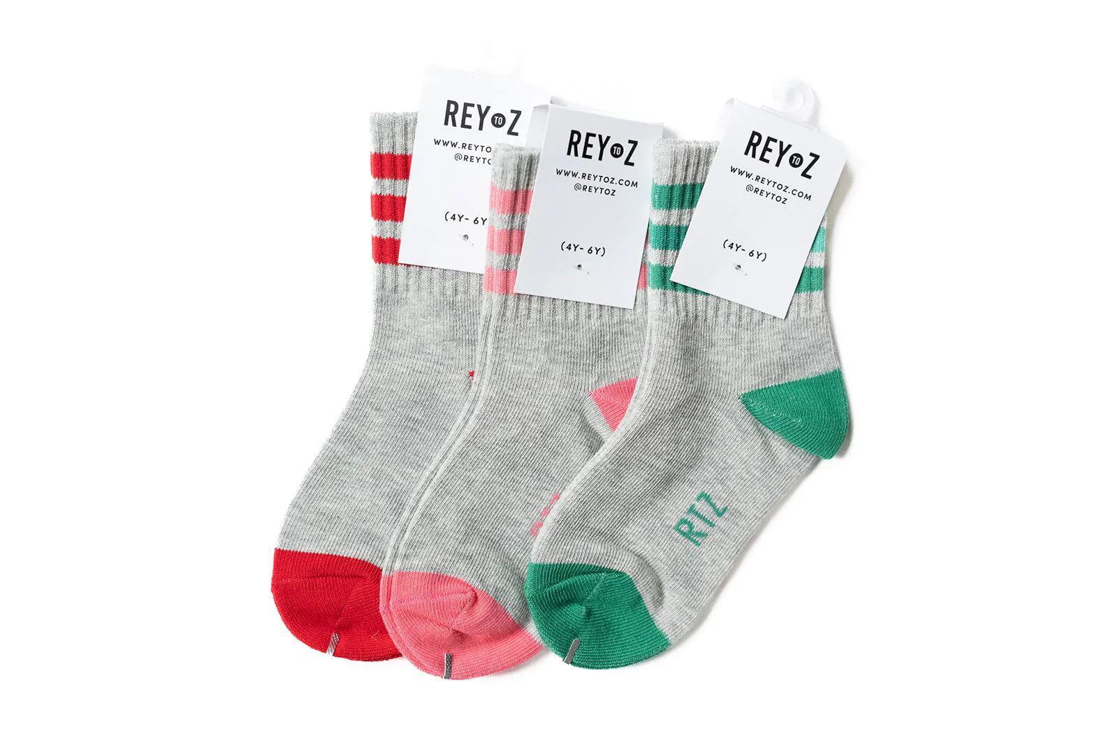 Heather Grey & Pink Stripe Socks - Image 3