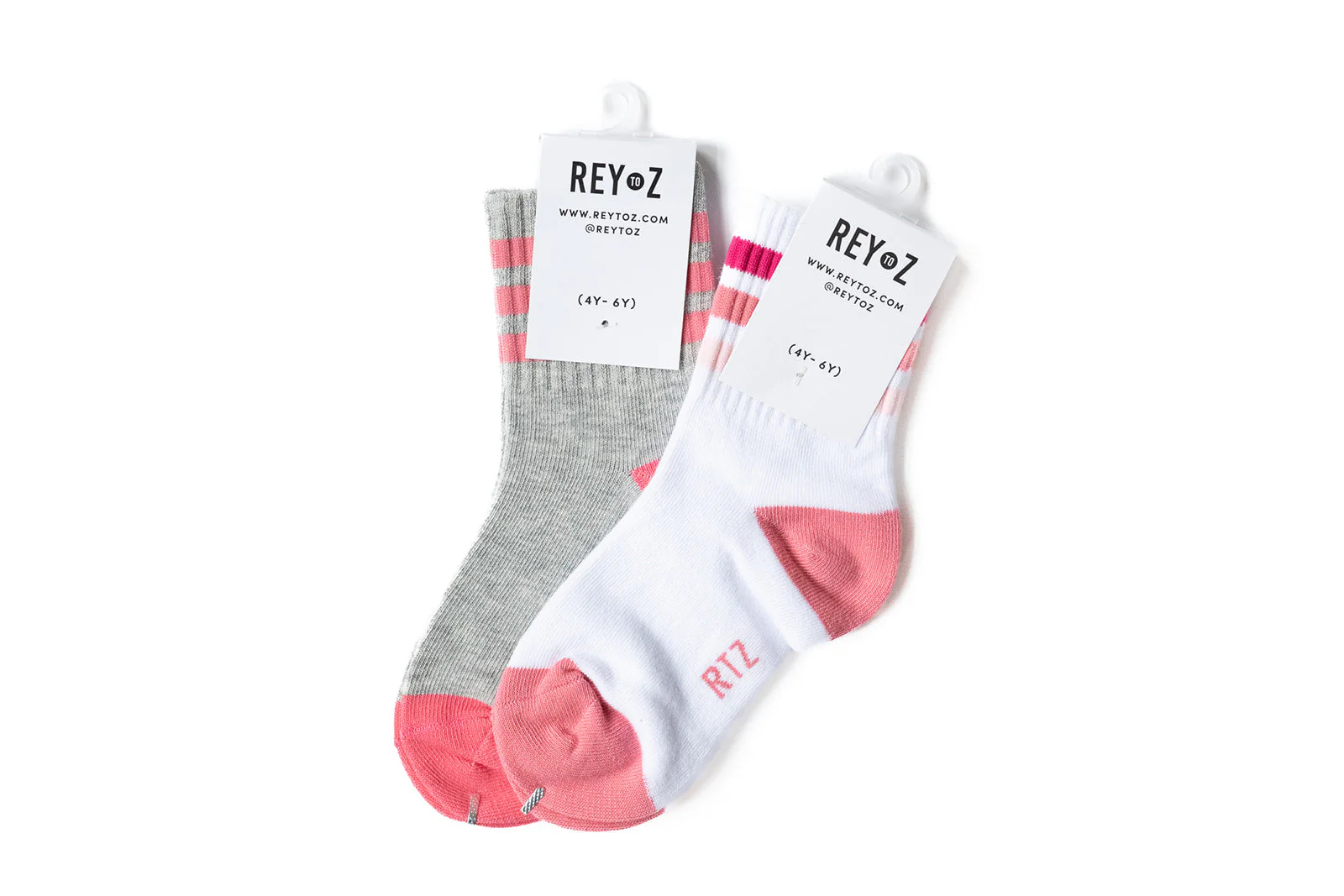 Heather Grey & Pink Stripe Socks - Image 4
