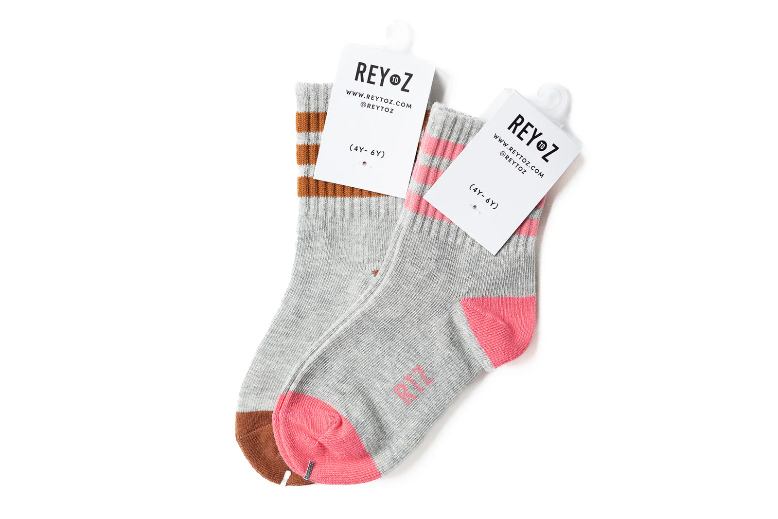 Heather Grey & Pink Stripe Socks - Image 5