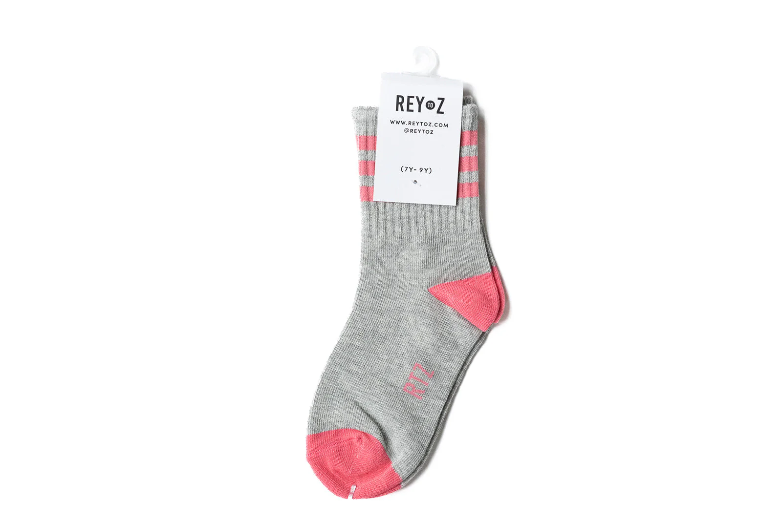 Heather Grey & Pink Stripe Socks - Image 6