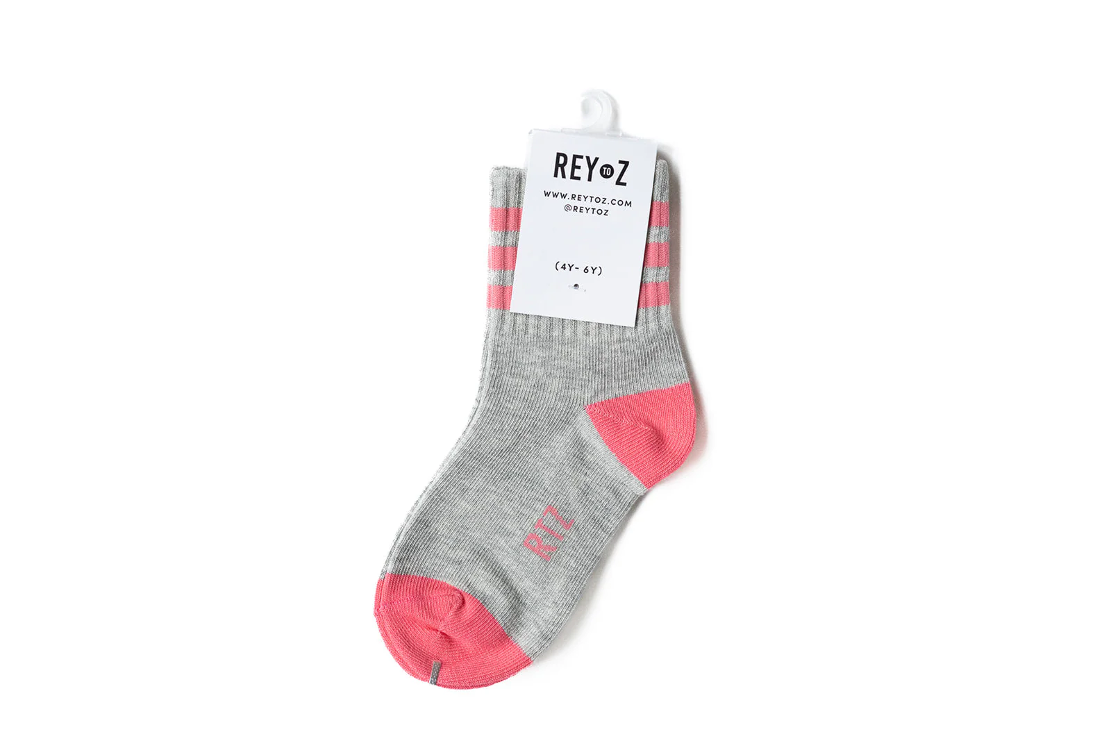 Heather Grey & Pink Stripe Socks - Image 7