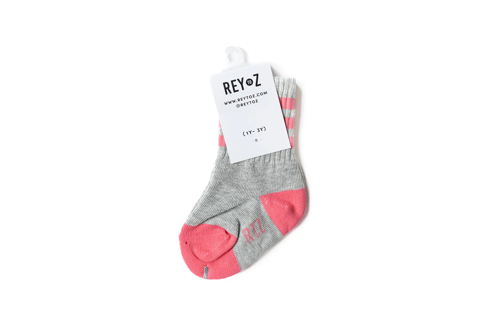 Heather Grey & Pink Stripe Socks - Image 8