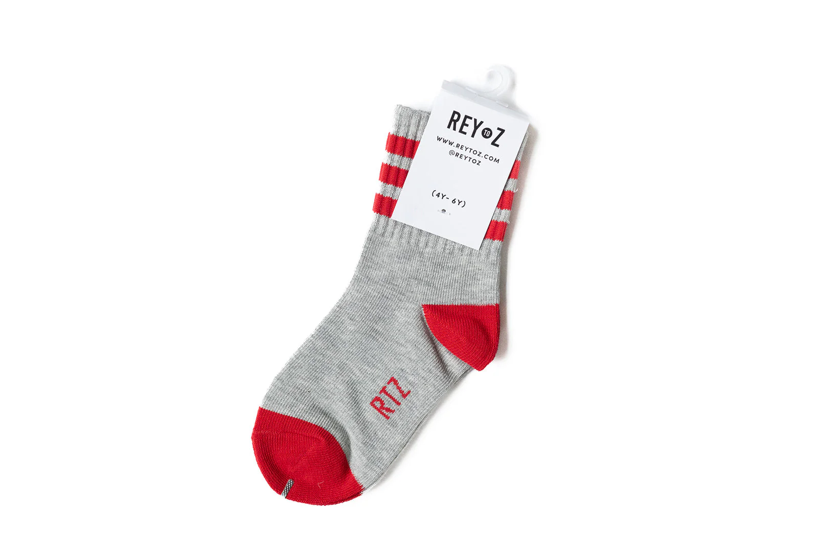 Heather Grey & Red Stripe Socks - Image 5