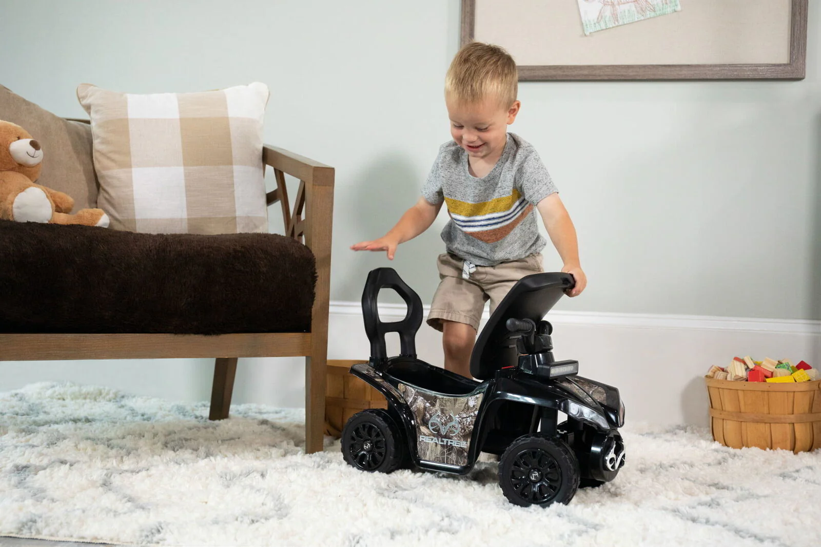 Heavy-Duty Camo Ride-On Bike for Kids Safe Outdoor Backyard Toy - Image 8