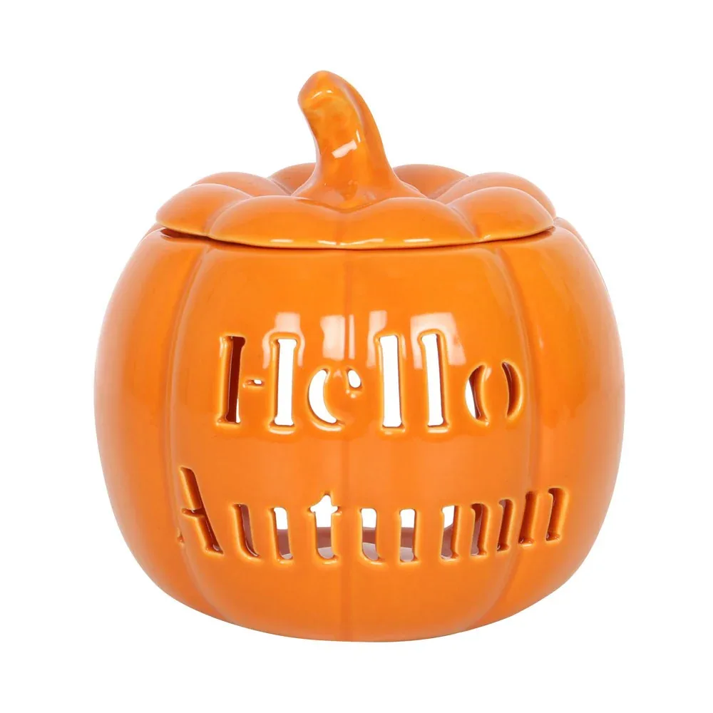 Hello Autumn Fall Pumpkin Oil Burner and Wax Warmer - Image 3