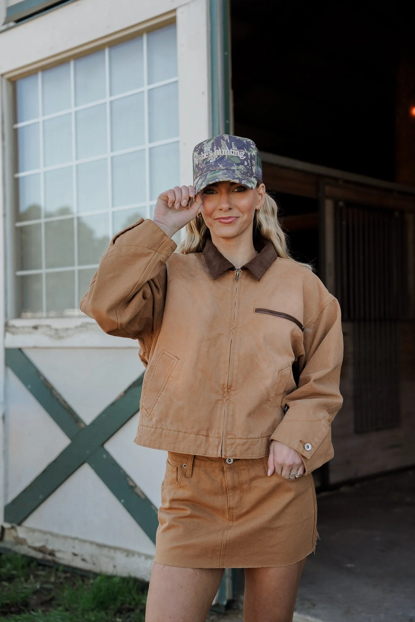 He's Hunting - Camo Vintage Trucker Hat - Image 10