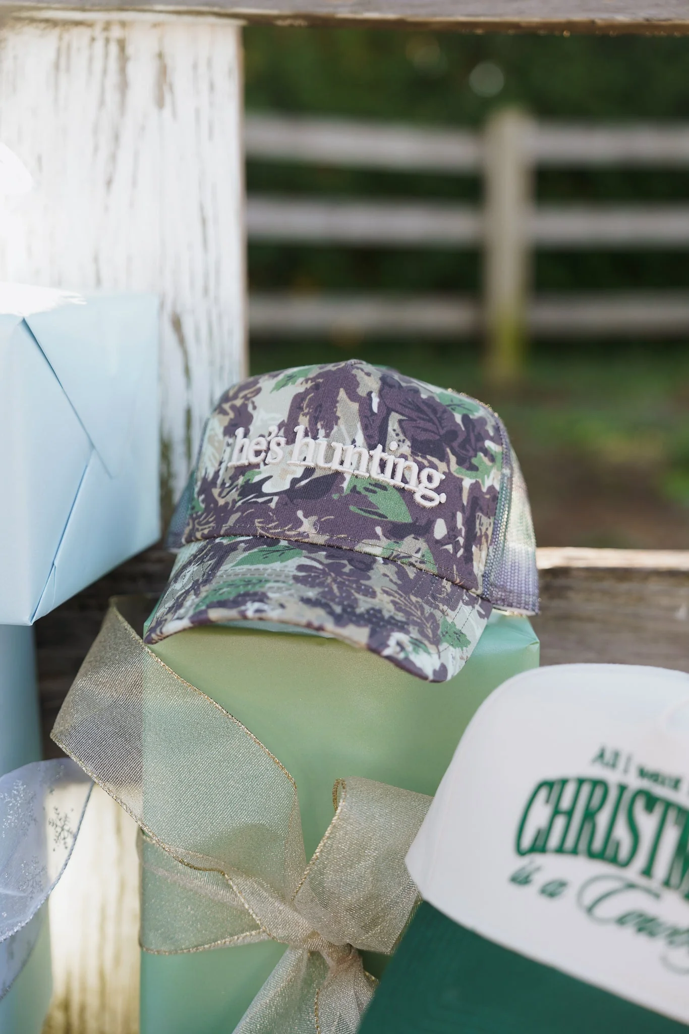 He's Hunting - Camo Vintage Trucker Hat - Image 8
