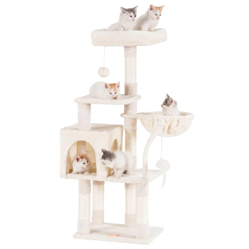 Heybly Small Cat Tree with Hammock – Compact Cat Tower & Furniture for Indoor Cats - Image 4