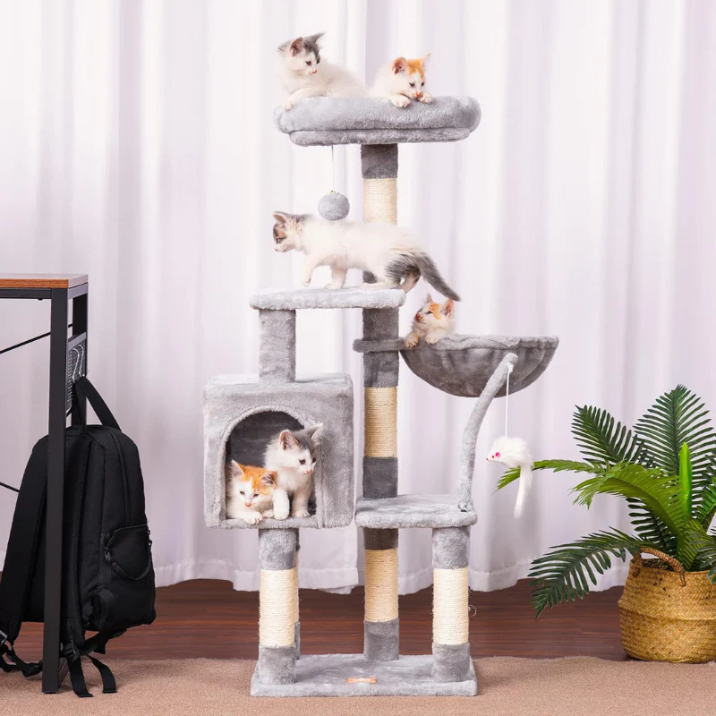 Heybly Small Cat Tree with Hammock – Compact Cat Tower & Furniture for Indoor Cats - Image 6