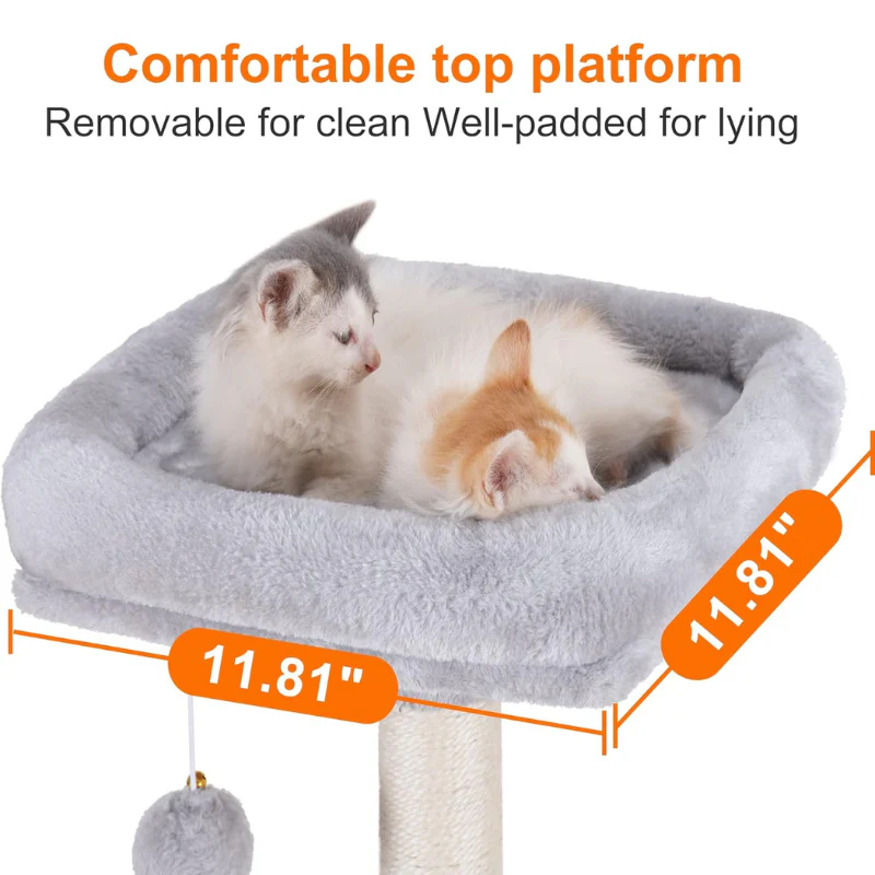 Heybly Small Cat Tree with Hammock – Compact Cat Tower & Furniture for Indoor Cats - Image 8