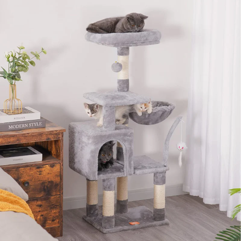 Heybly Small Cat Tree with Hammock – Compact Cat Tower & Furniture for Indoor Cats - Image 9