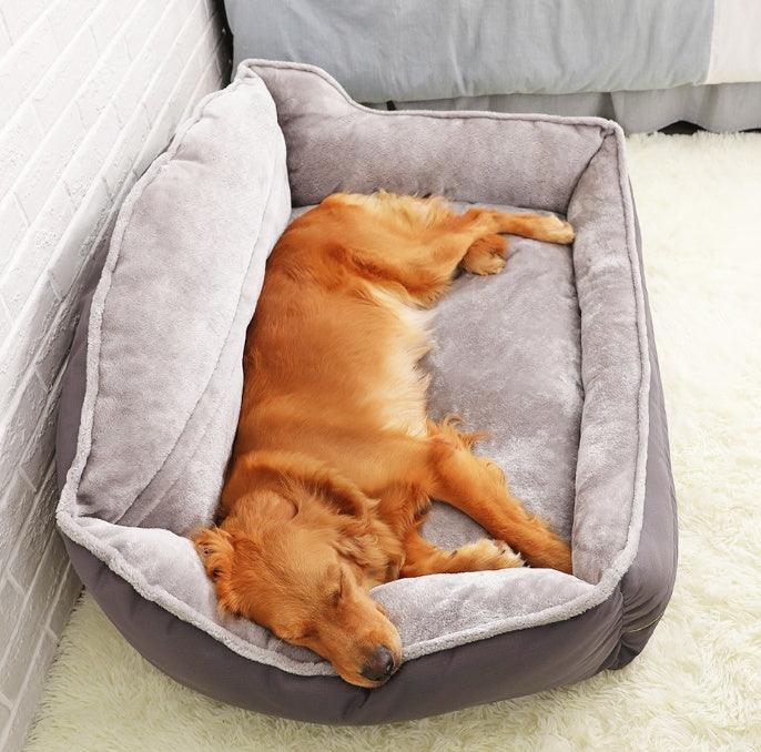 High Back Plush Warm Dog Bed - Image 2