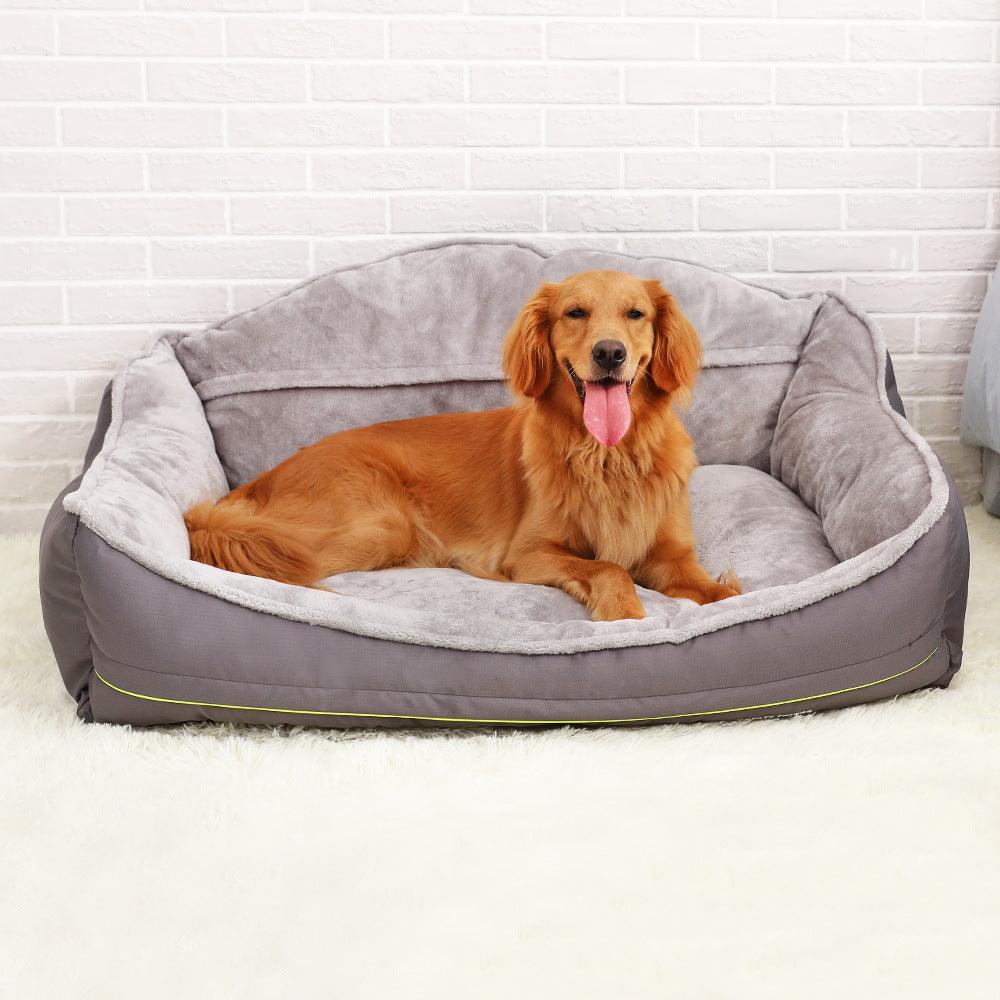 High Back Plush Warm Dog Bed - Image 3