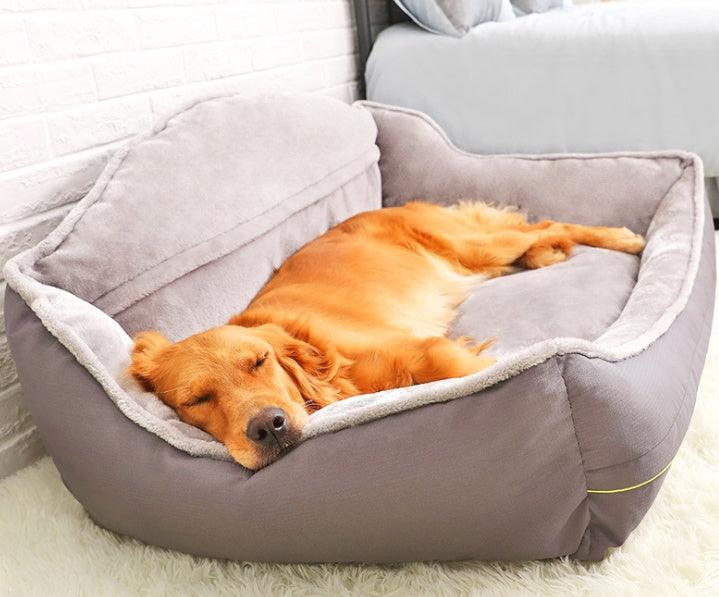 High Back Plush Warm Dog Bed - Image 5