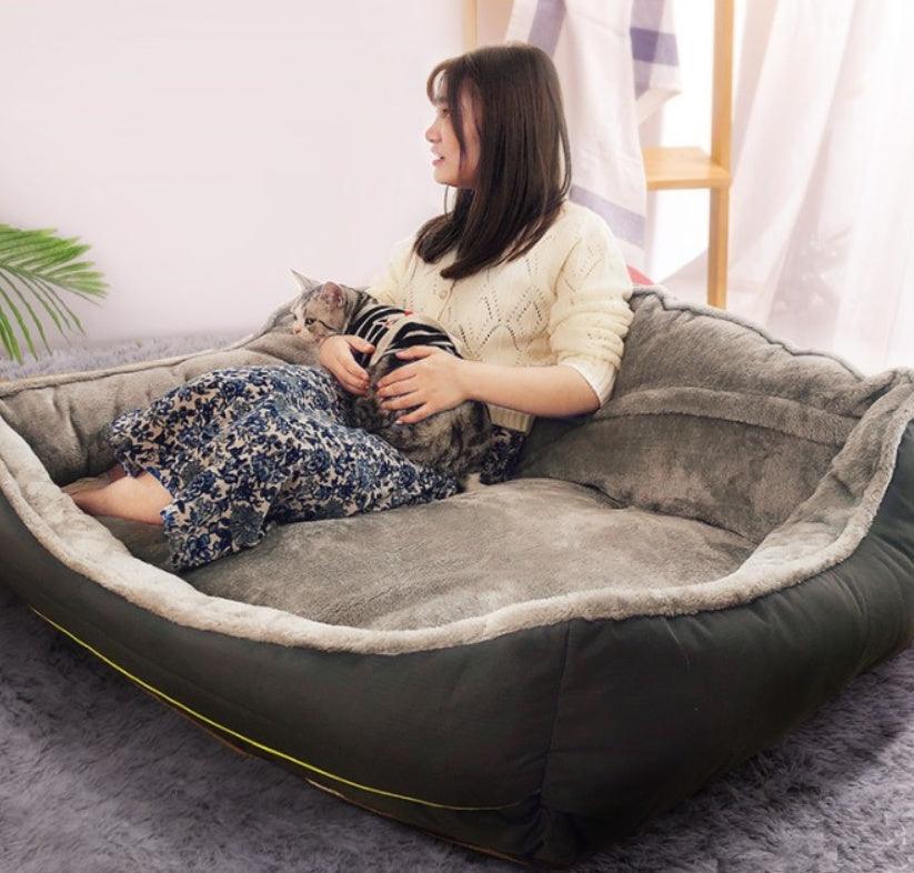 High Back Plush Warm Dog Bed - Image 7
