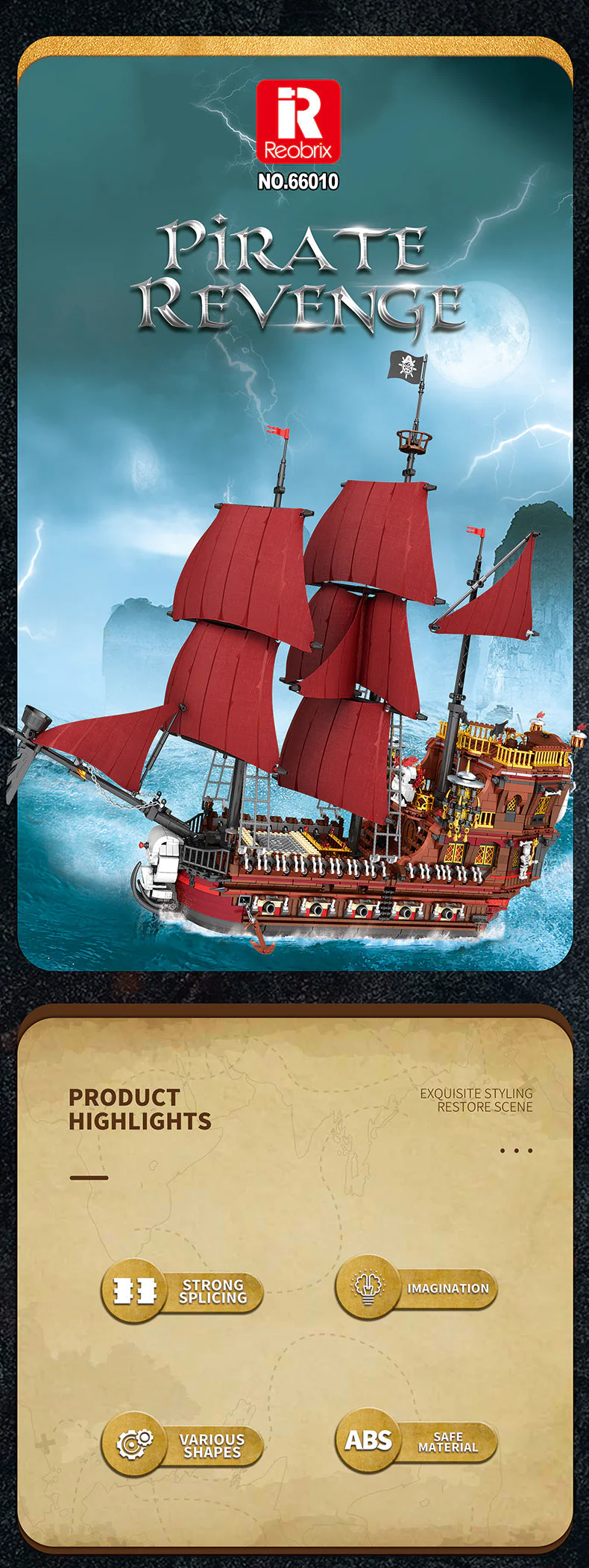 High-Difficulty Building Block Toy With Black Pearl Assembly Model Pieces - Image 5