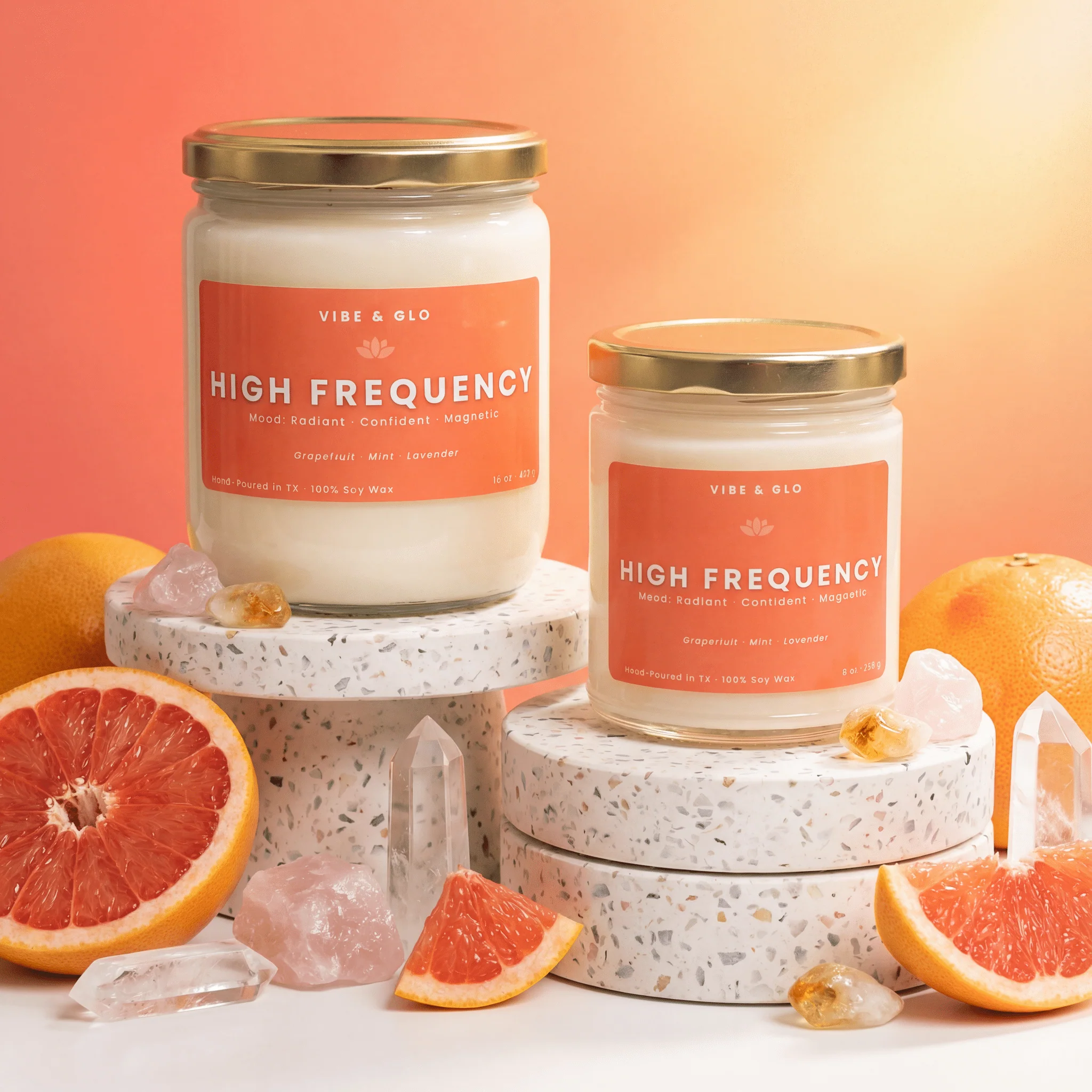 High Frequency – Grapefruit & Mint Soy Candle - Image 2