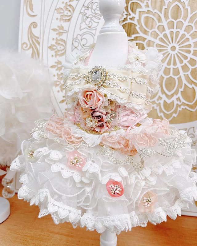 High quality handmade dog dress lace flowers - Image 2