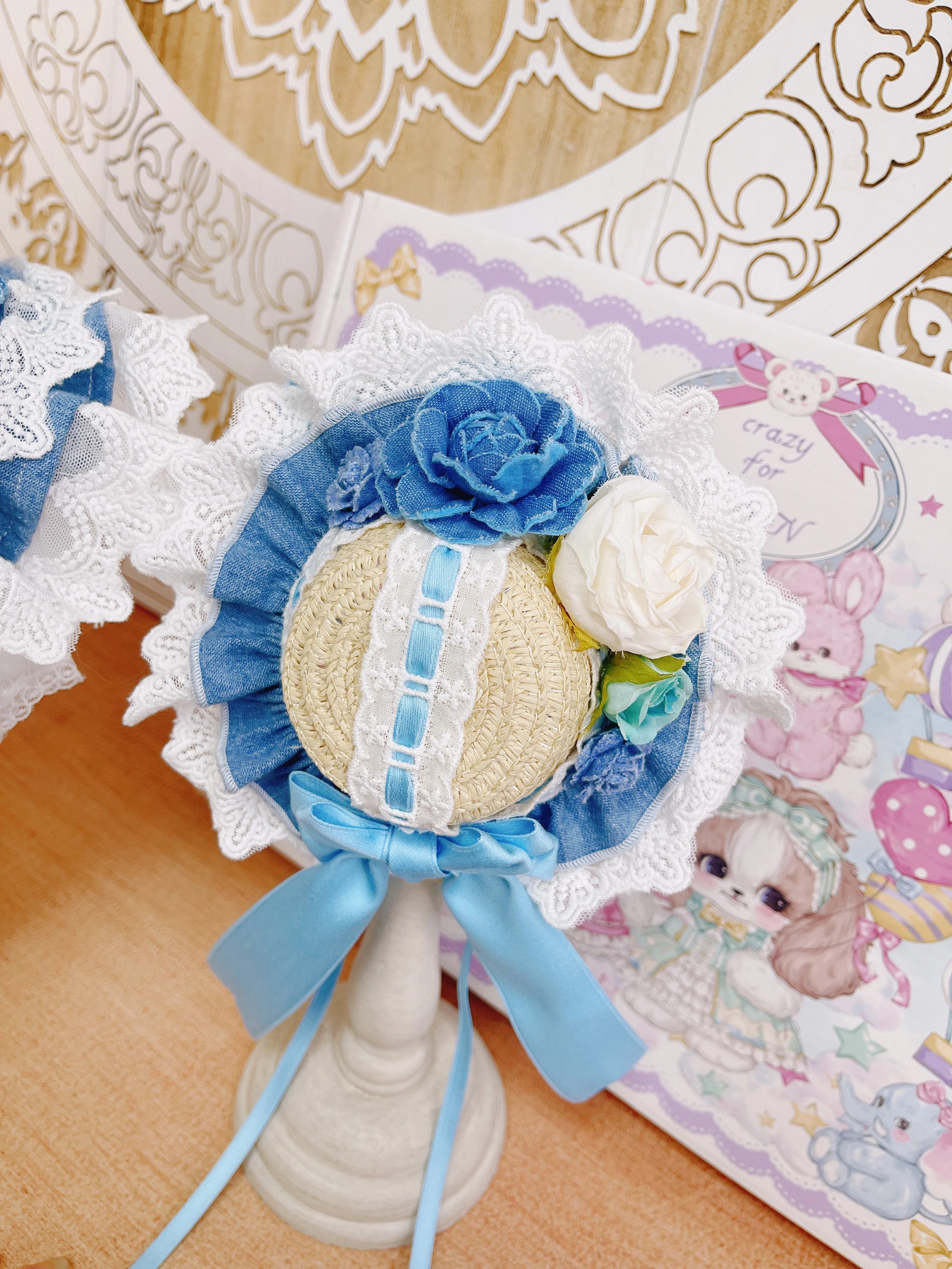 High quality handmade dog dresses denim+hat - Image 5