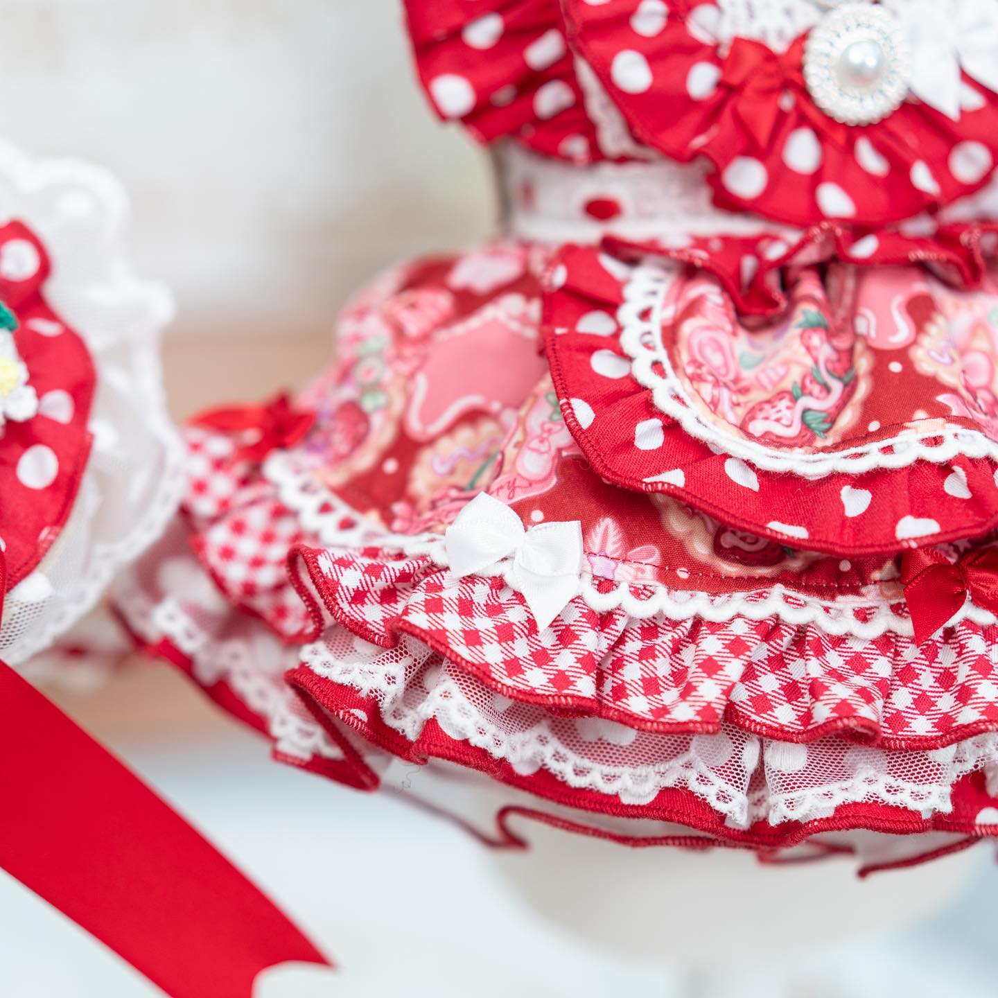 High quality handmade dog dresses strawberry princess - Image 8