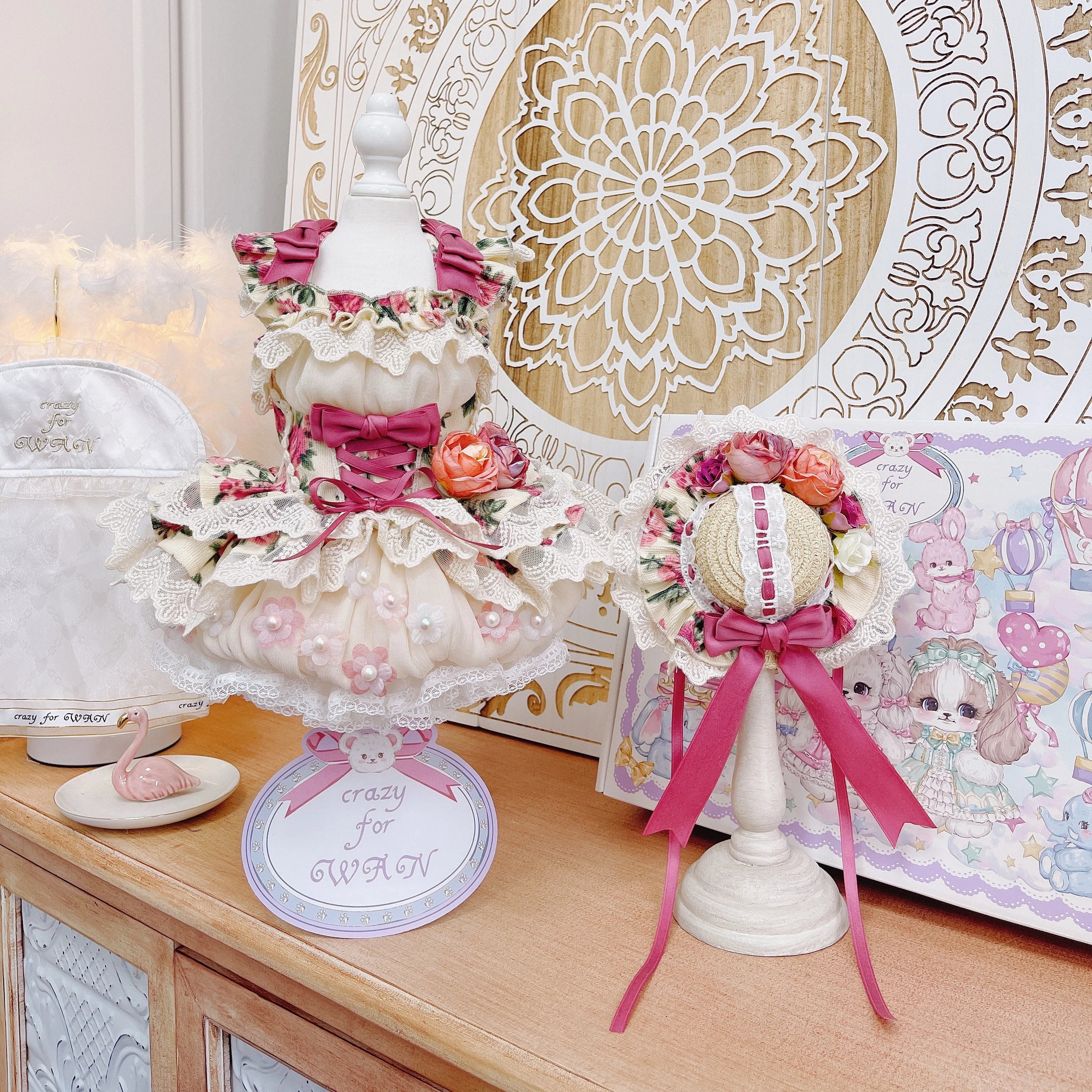 High quality Rosé Blossom Couture Dog Dress & Hat Set - Image 2