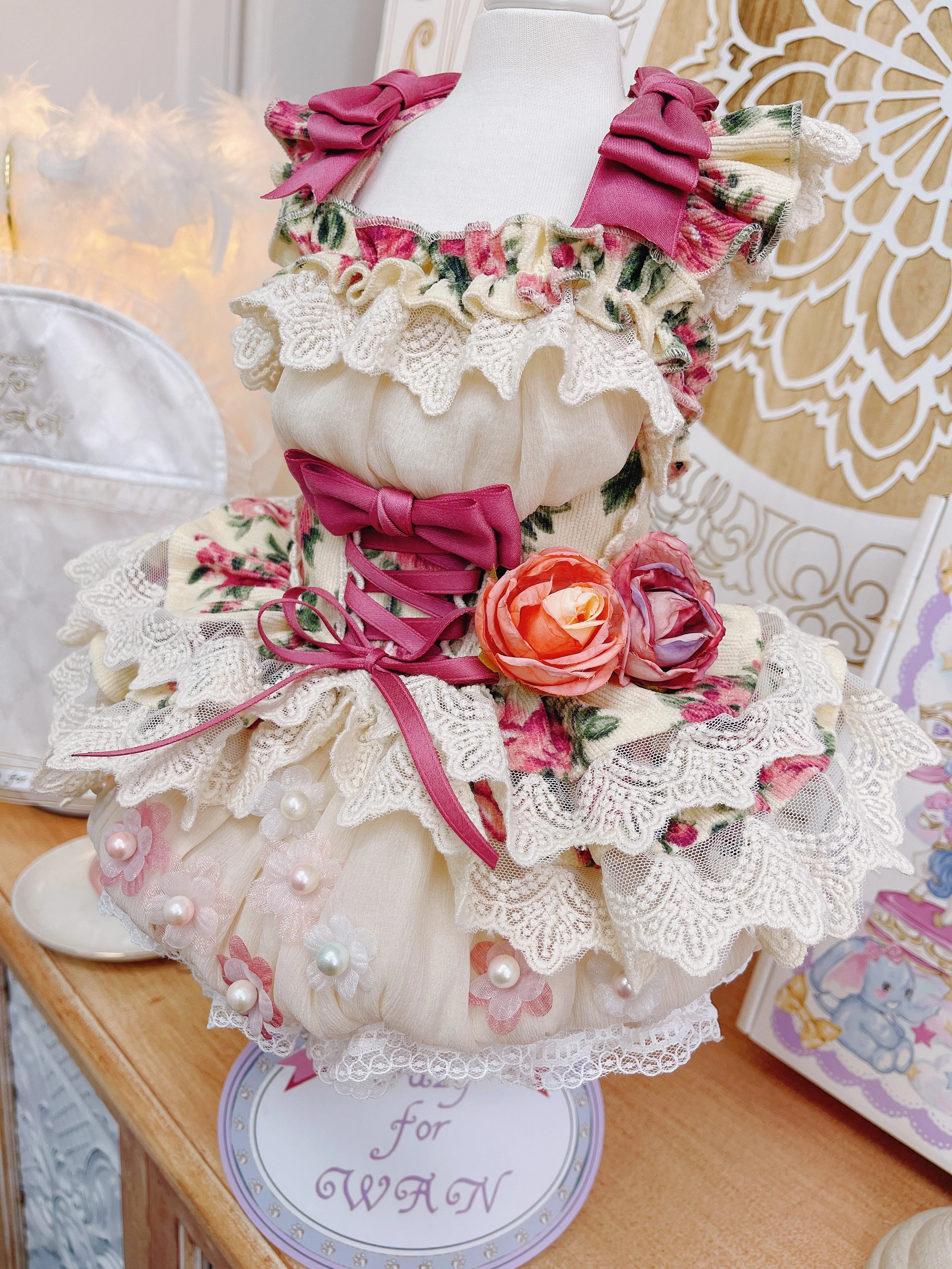 High quality Rosé Blossom Couture Dog Dress & Hat Set - Image 5