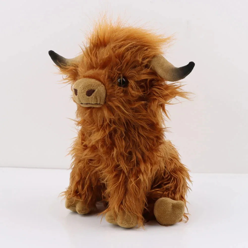 Highland Cow Plush Toy - Adorable Realistic Stuffed Animal with Long Fluffy Hair, Soft Cuddly Gift for Kids, Children & Collecto - Image 5