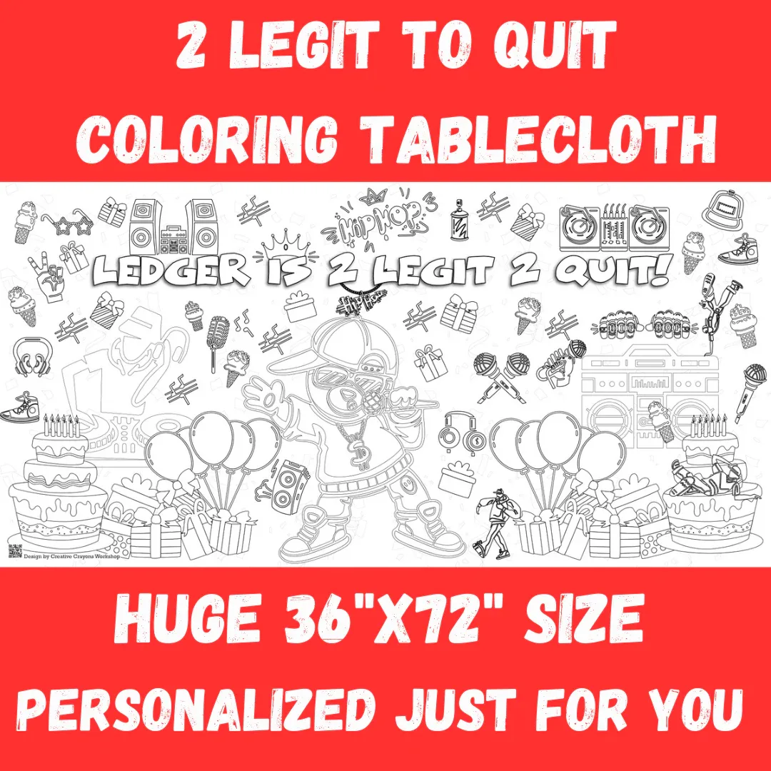 Hip Hop Party Coloring Tablecloth - Image 3