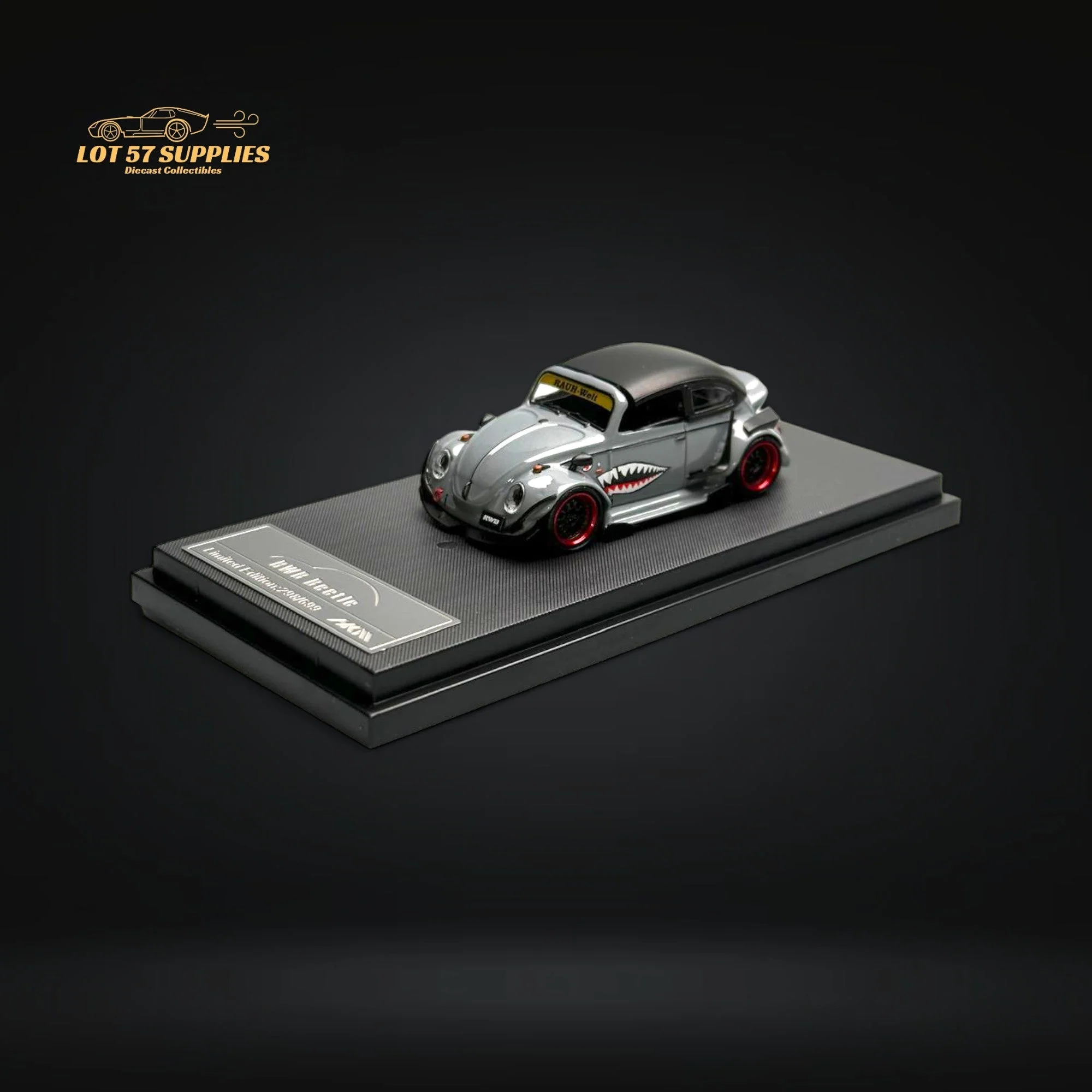 HKM Model VW Beetle Convertible Grey Shark Mouth 1:64 - Image 10
