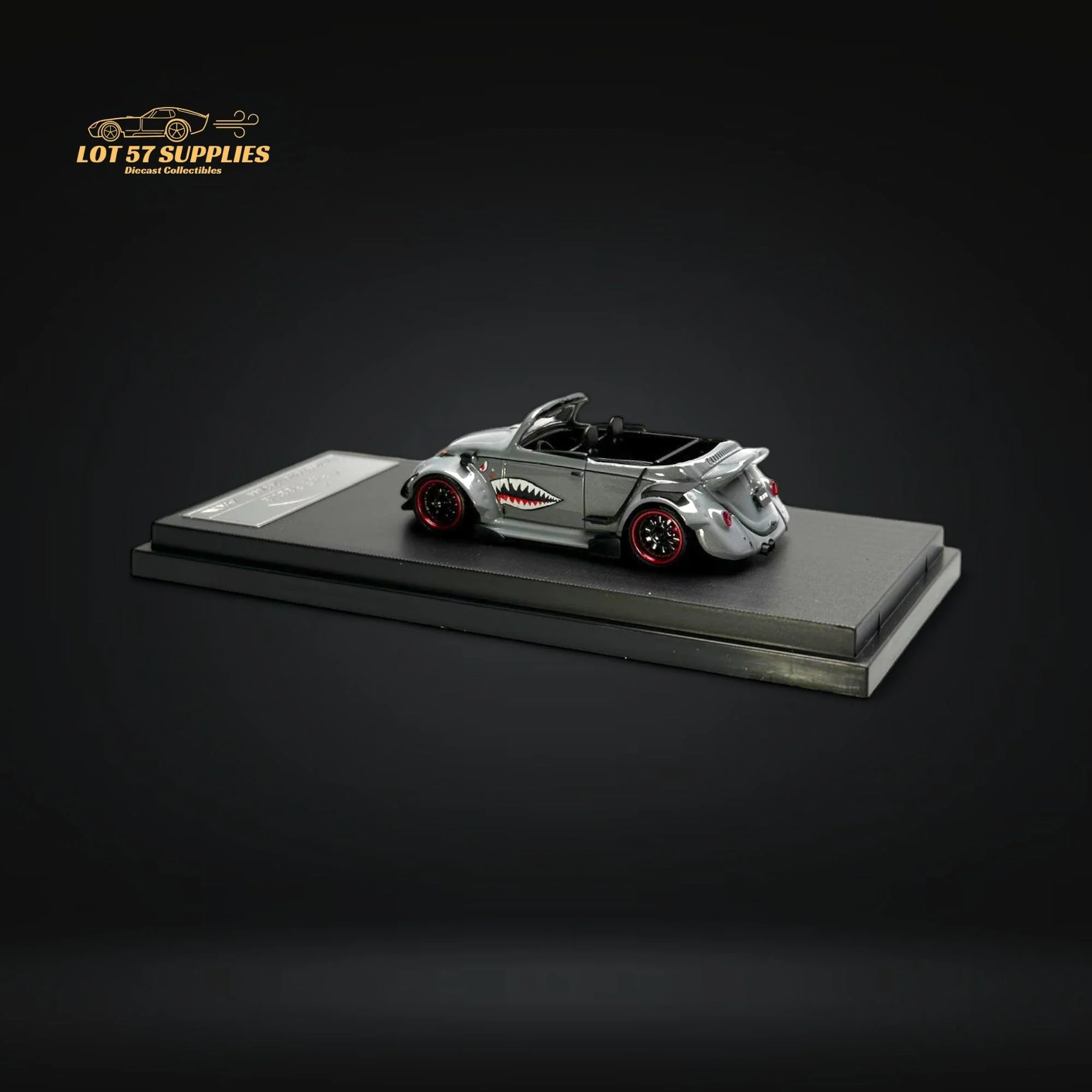 HKM Model VW Beetle Convertible Grey Shark Mouth 1:64 - Image 5