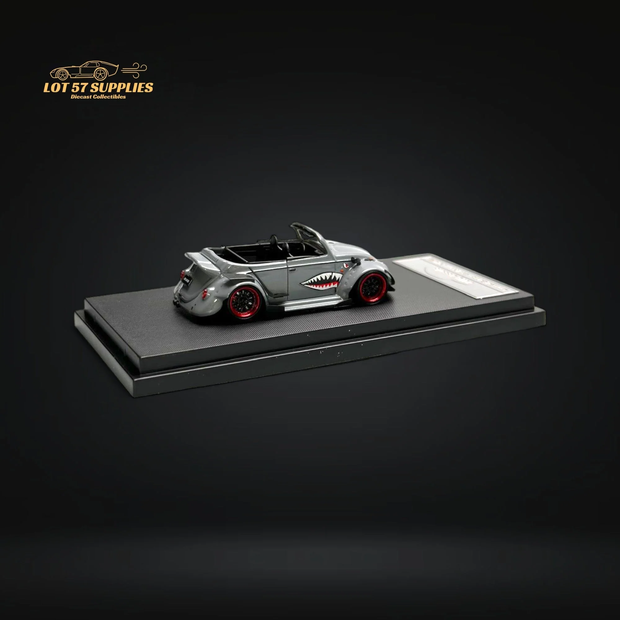 HKM Model VW Beetle Convertible Grey Shark Mouth 1:64 - Image 6