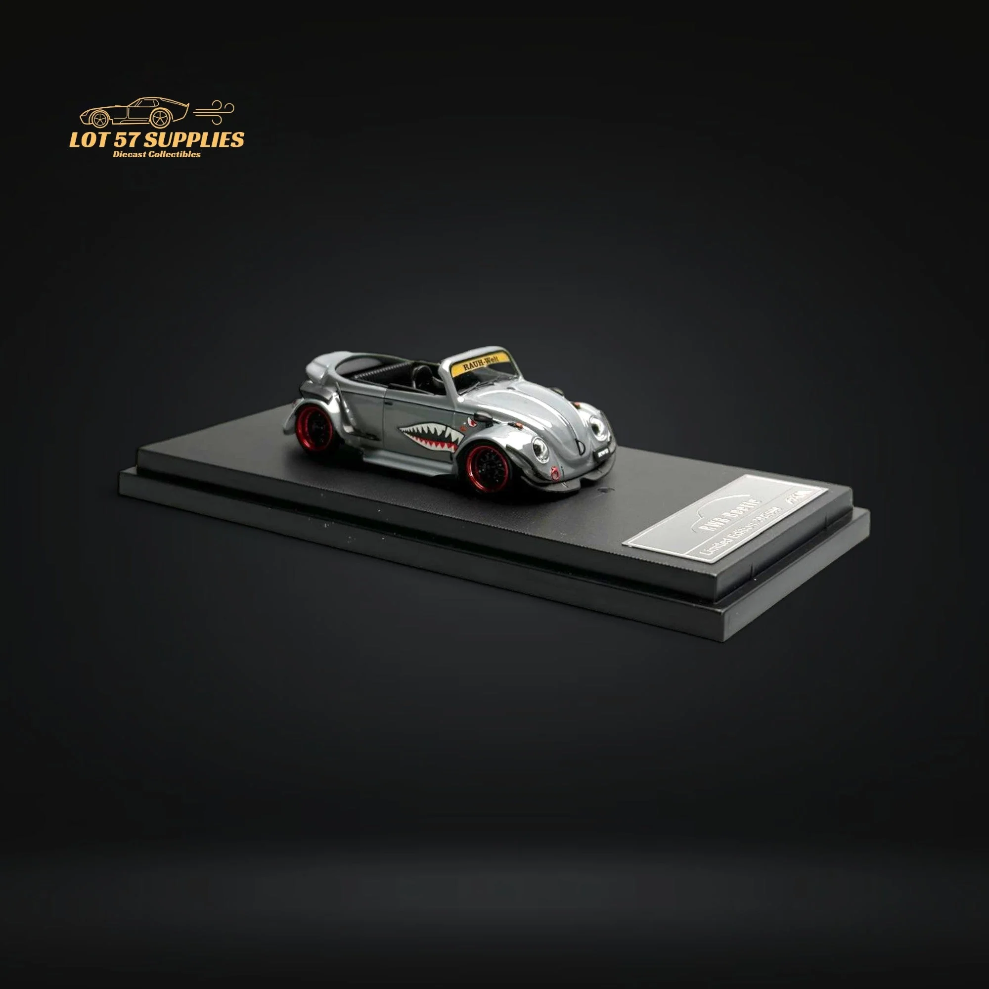 HKM Model VW Beetle Convertible Grey Shark Mouth 1:64 - Image 8
