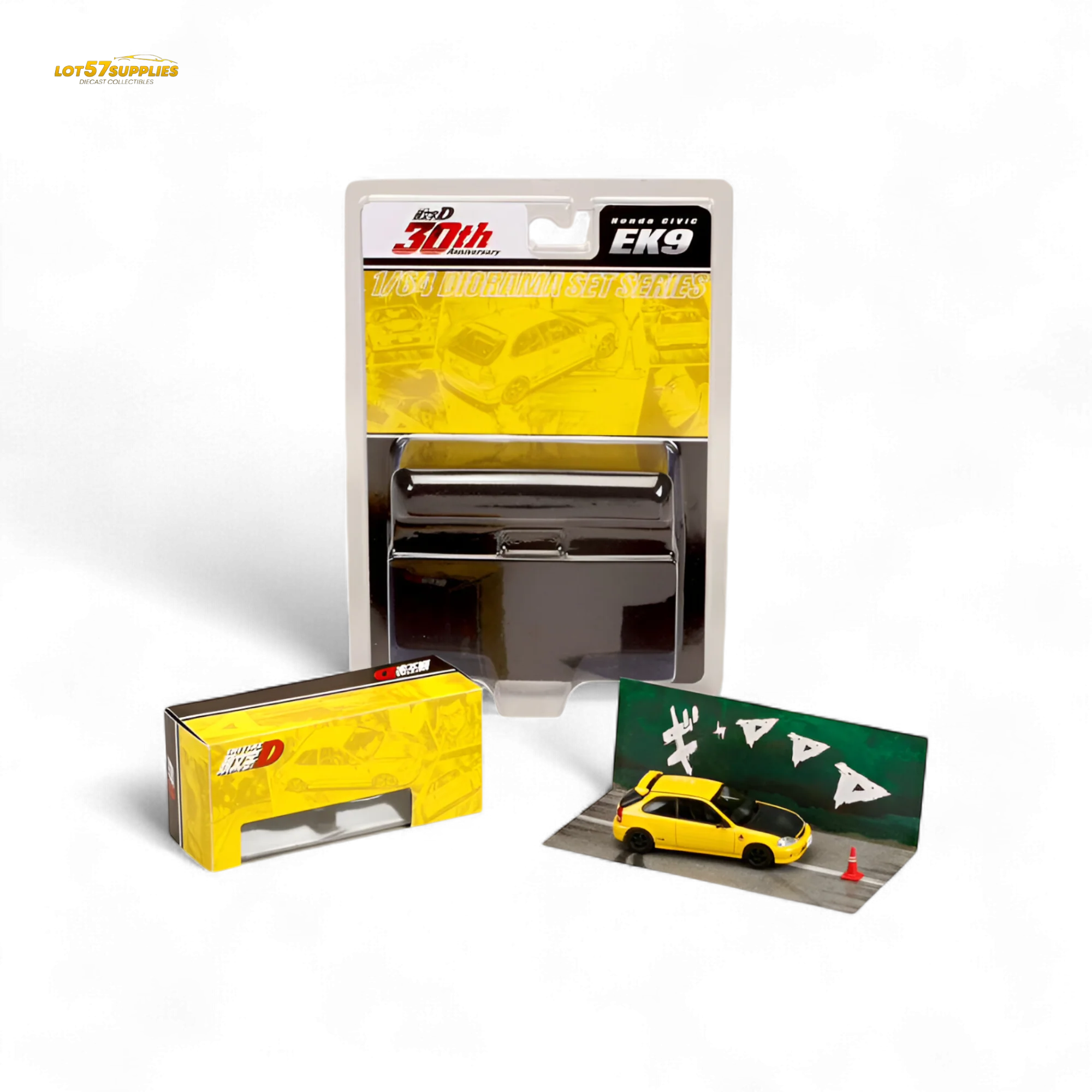 Hobby Japan Honda Civic EK9 Yellow 1:64 - Image 3