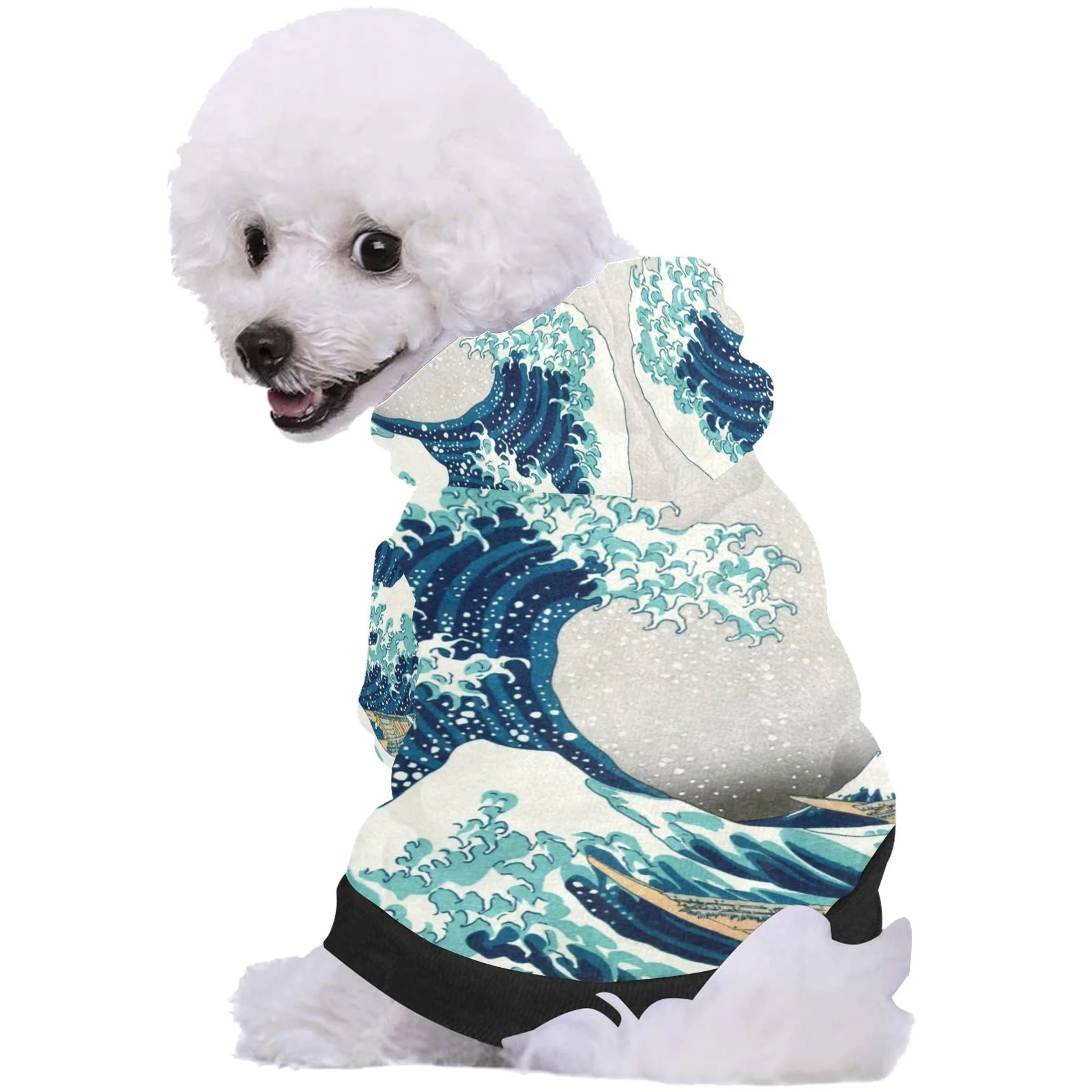 Hokusai Great Wave Off Kanagawa Button Hoodie - Image 2