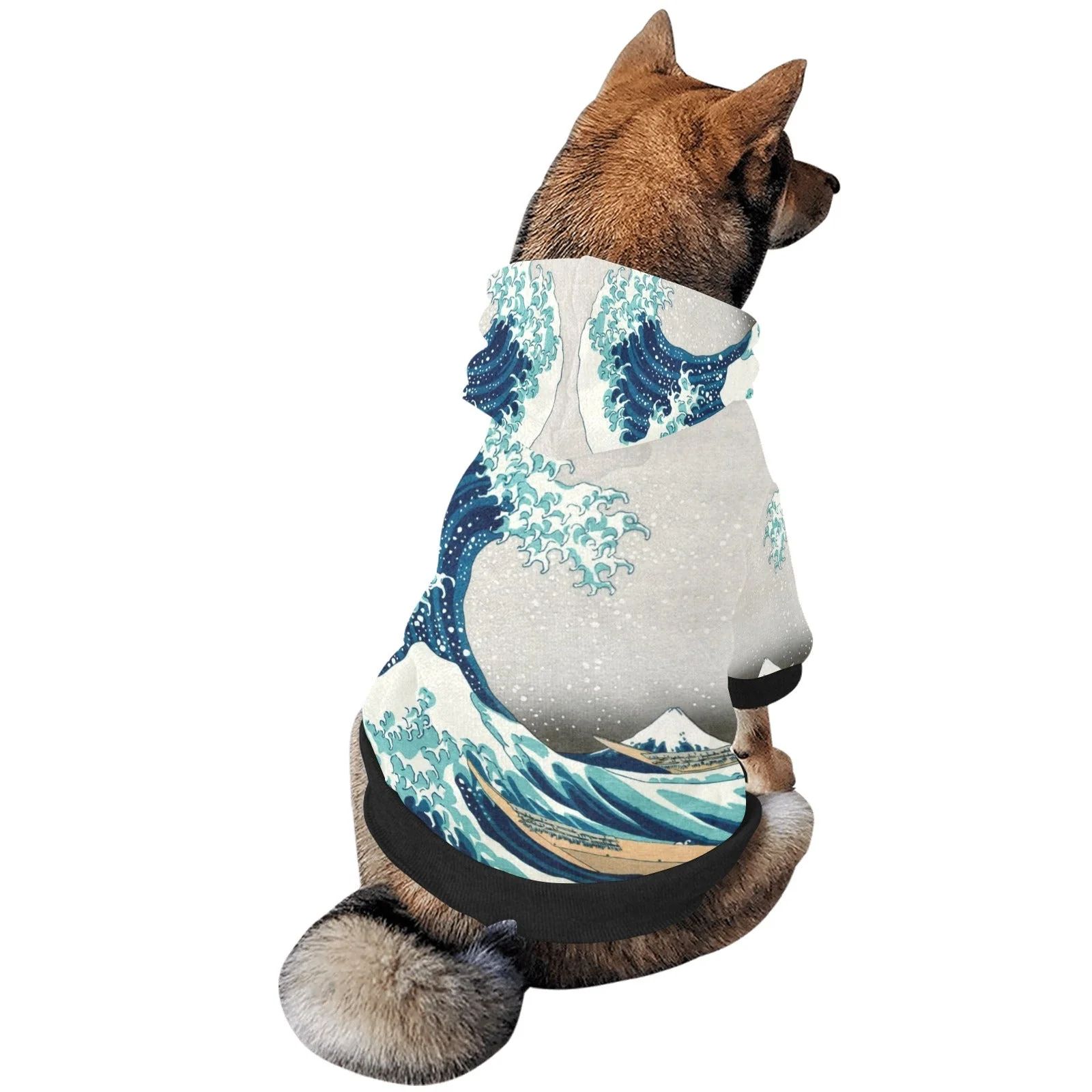 Hokusai Great Wave Off Kanagawa Button Hoodie - Image 5