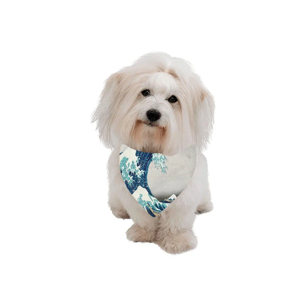 Hokusai Great Wave Off Kanagawa Double-Sided Pet Bandana - Image 2