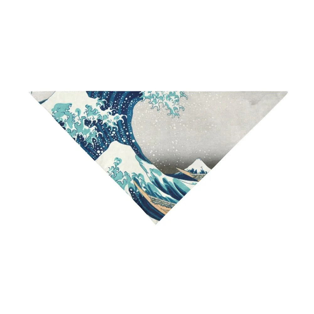 Hokusai Great Wave Off Kanagawa Double-Sided Pet Bandana - Image 3