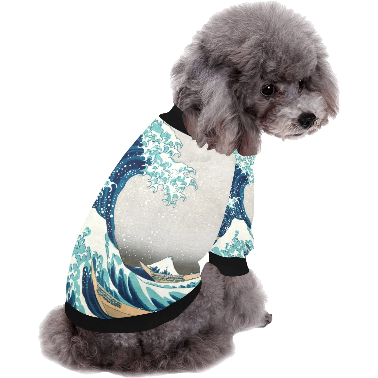 Hokusai Great Wave Off Kanagawa Round Neck Shirt - Image 2