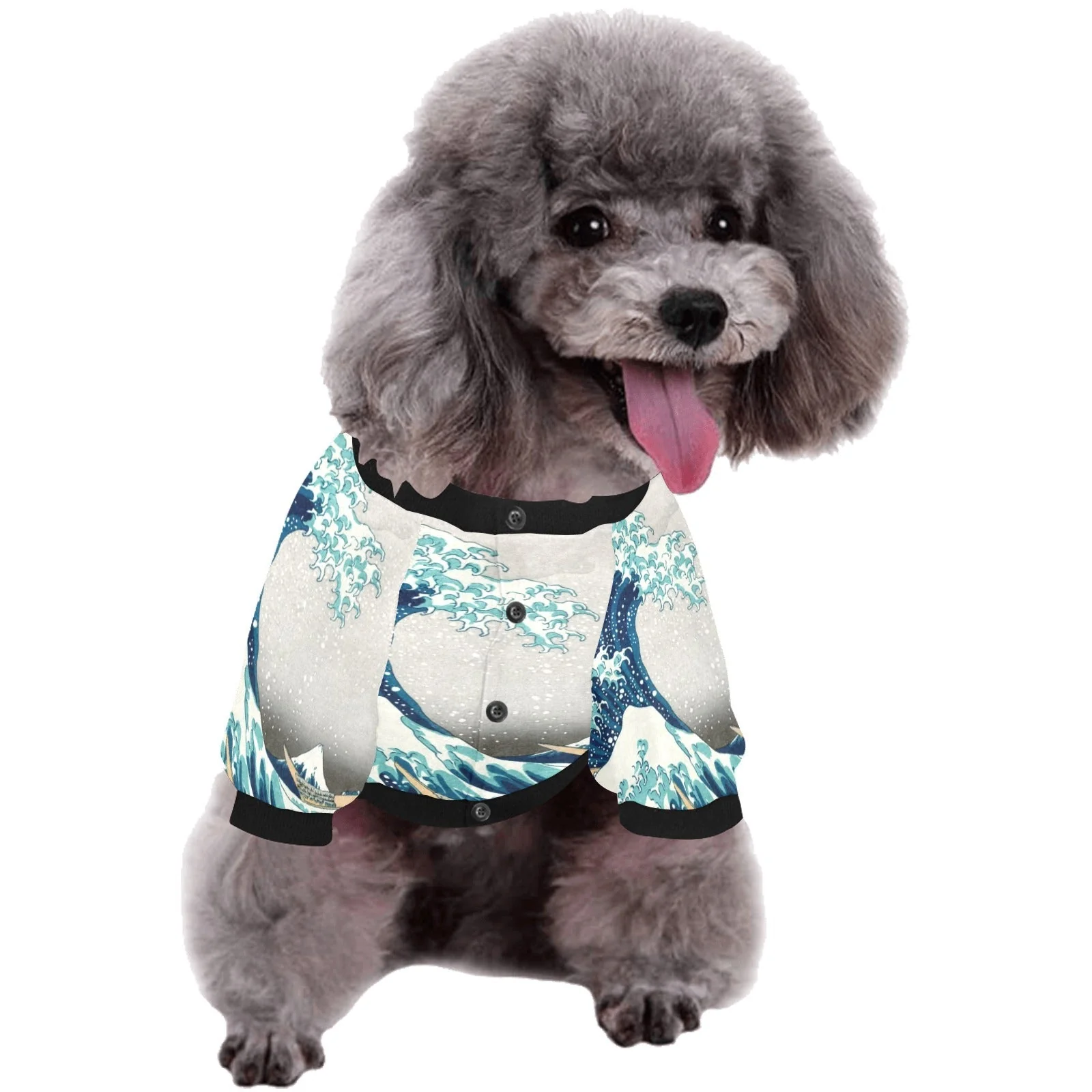 Hokusai Great Wave Off Kanagawa Round Neck Shirt - Image 4
