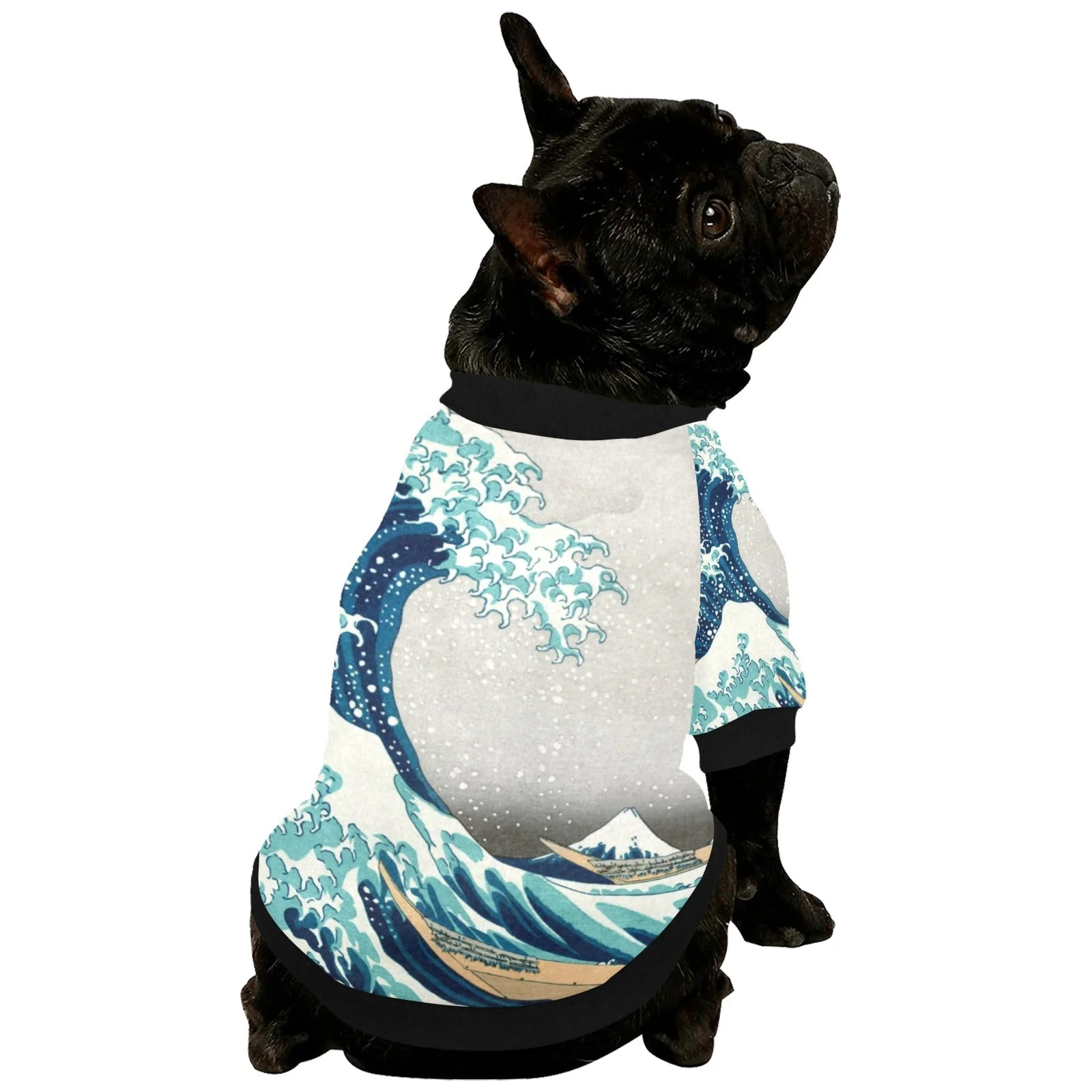 Hokusai Great Wave Off Kanagawa Round Neck Shirt - Image 5