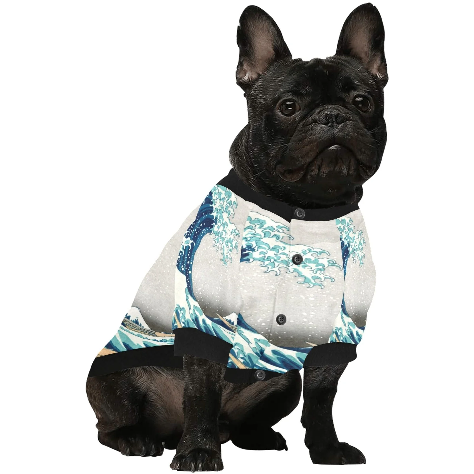 Hokusai Great Wave Off Kanagawa Round Neck Shirt - Image 6
