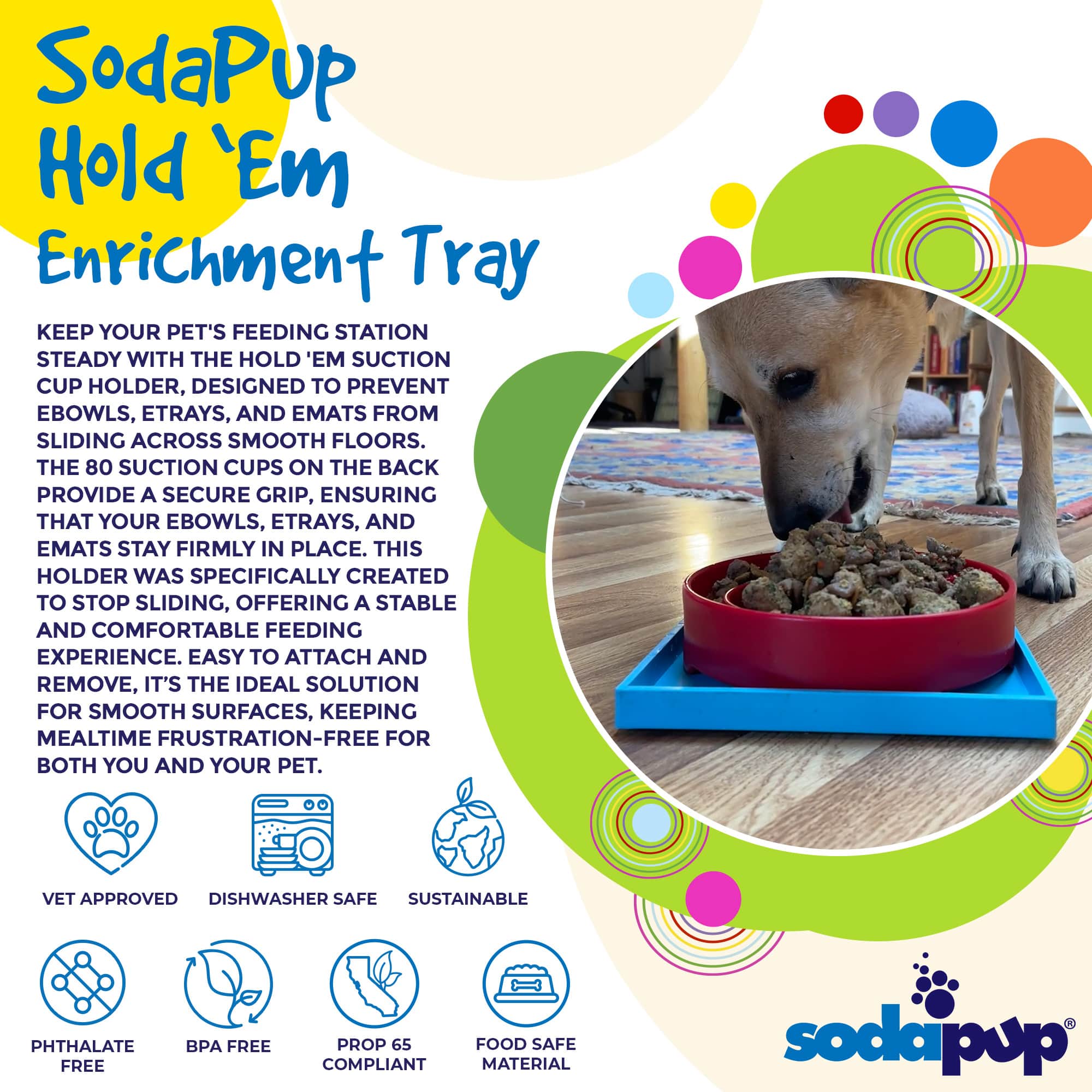 Hold 'em Suction Cup Holder for Dog Bowls & Lick Mats | USA Made - Image 3