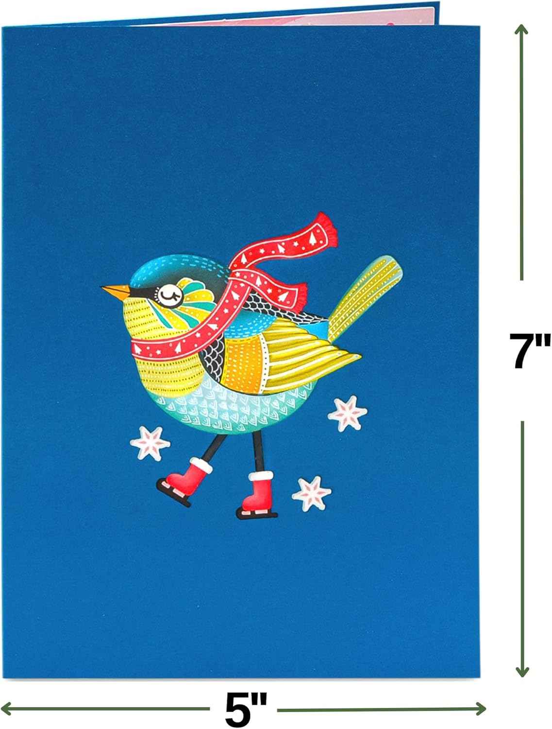 Holiday Bird Pop Up Christmas Card - Image 2