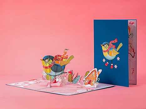 Holiday Bird Pop Up Christmas Card - Image 6