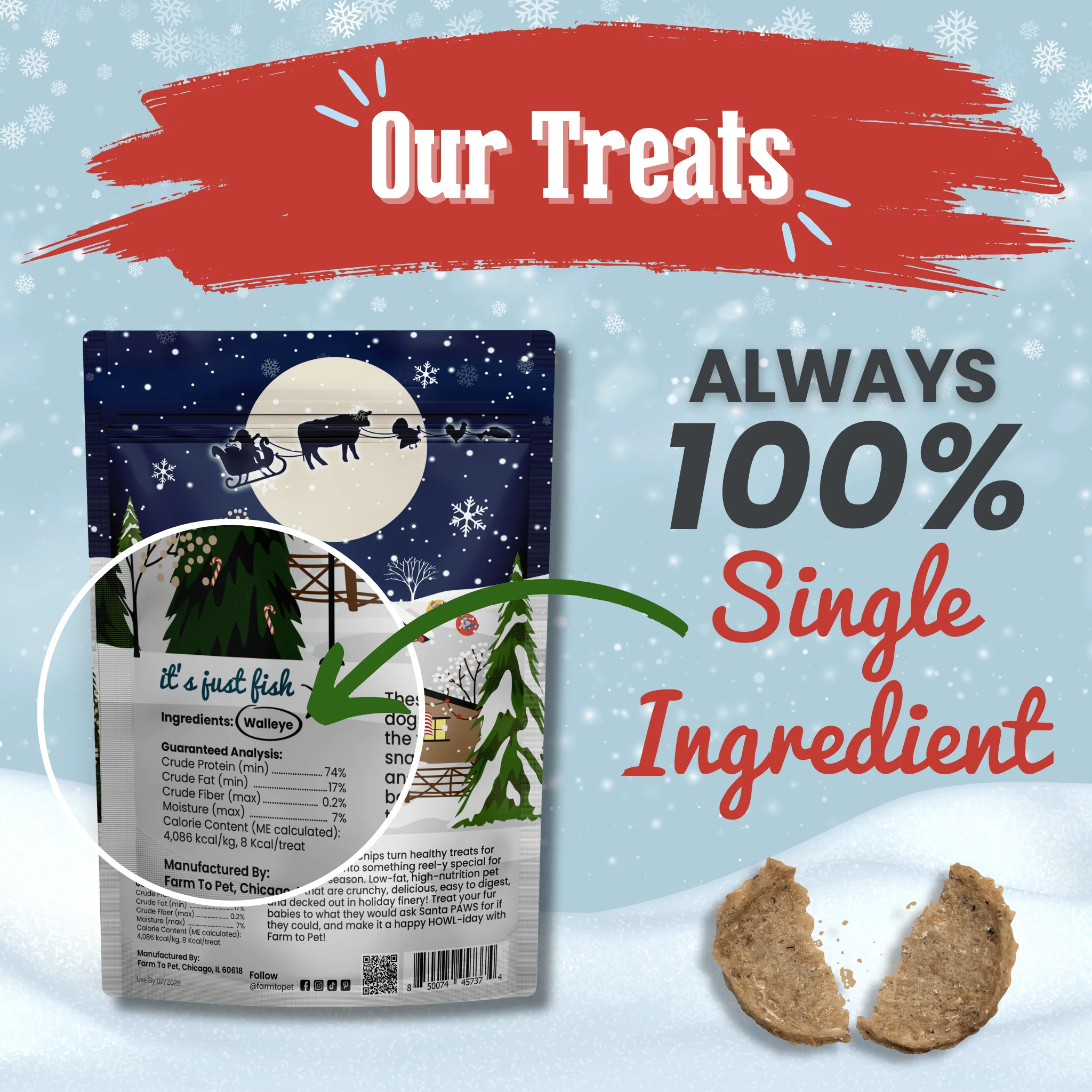 Holiday Chips Dog Treats - Beef & Fish 4oz - Image 15