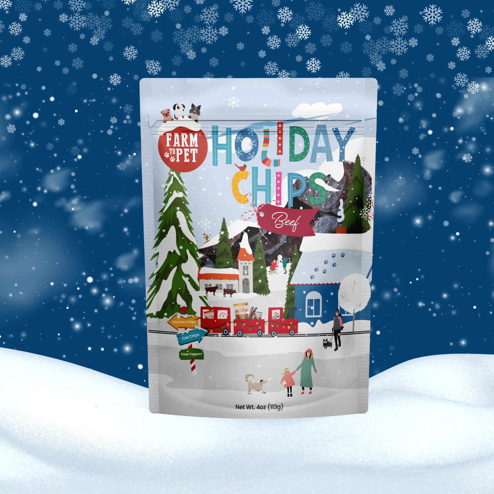 Holiday Chips Dog Treats - Beef & Fish 4oz - Image 8