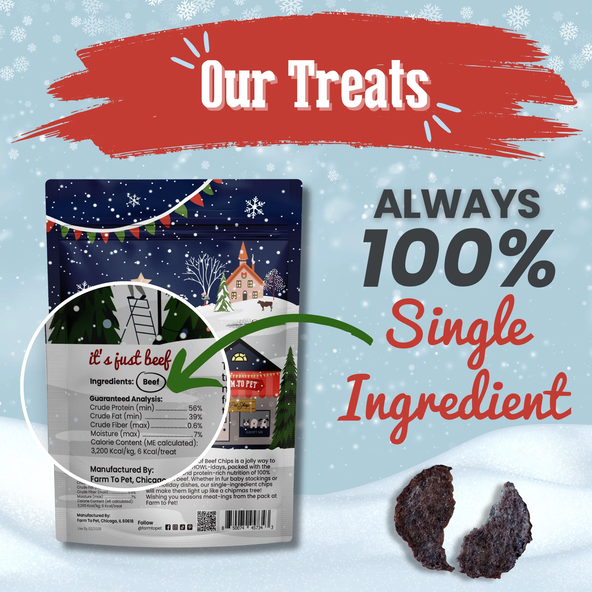 Holiday Chips Dog Treats - Beef & Fish 4oz - Image 9