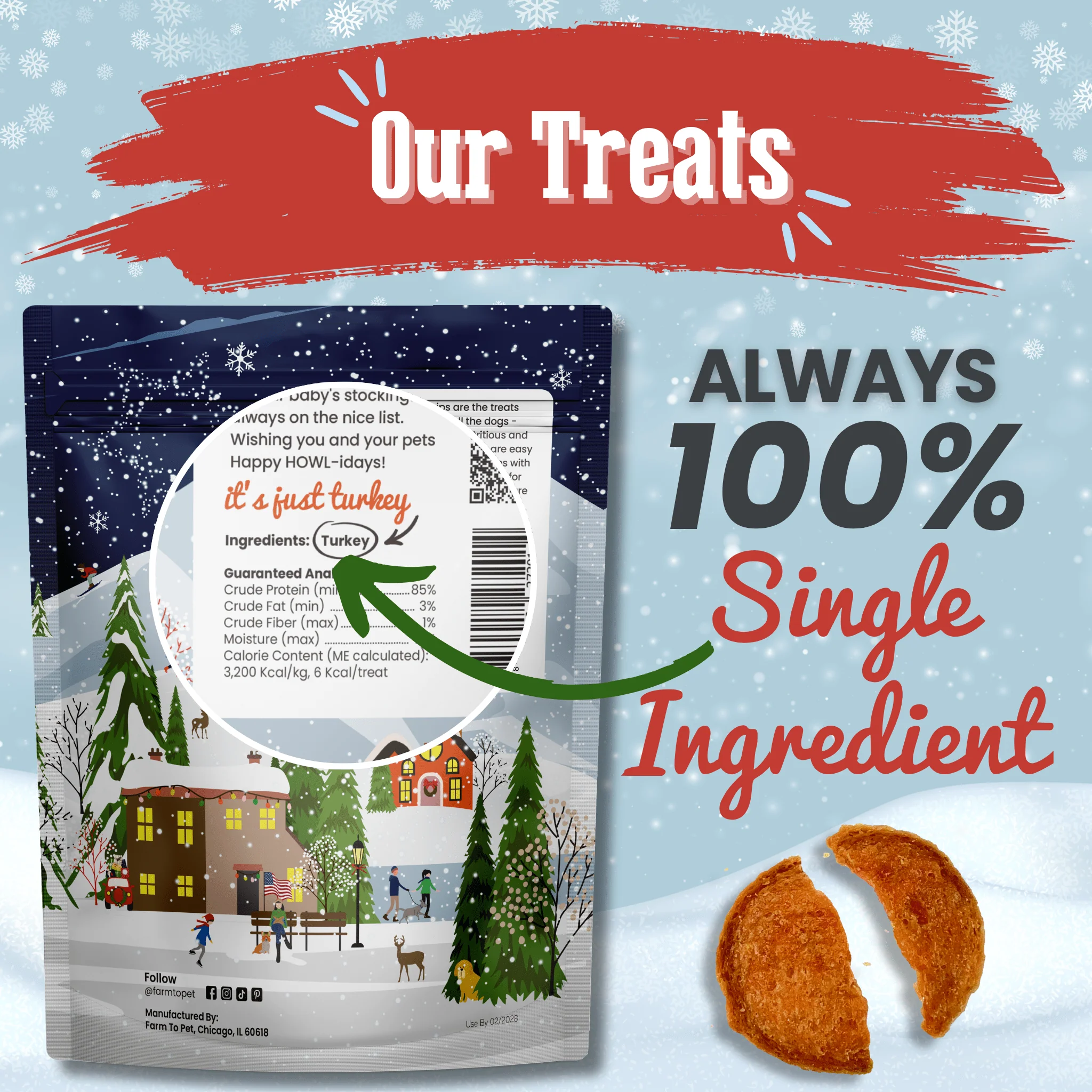 Holiday Chips Dog Treats - Chicken & Turkey 12oz - Image 15
