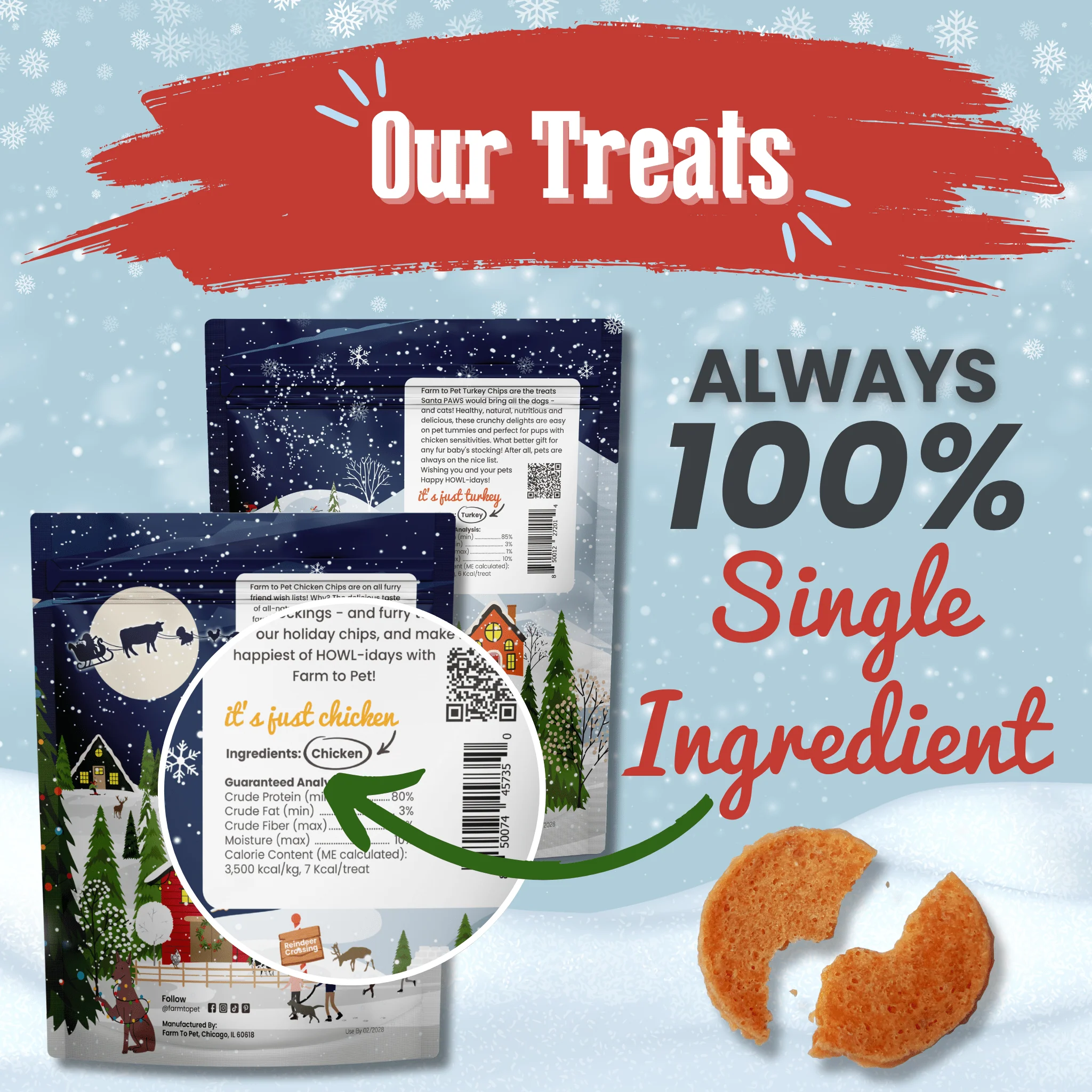 Holiday Chips Dog Treats - Chicken & Turkey 12oz - Image 5