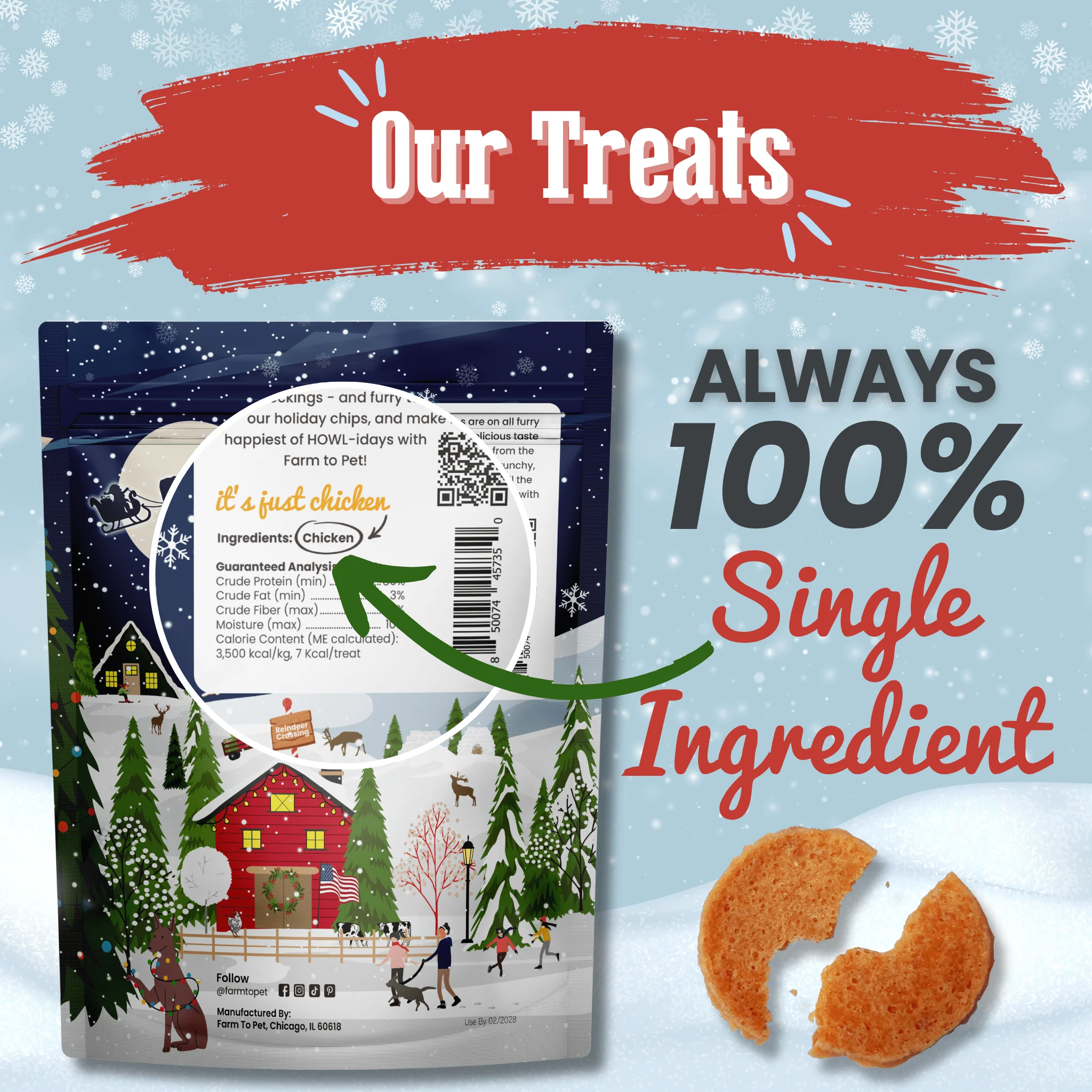Holiday Chips Dog Treats - Chicken & Turkey 12oz - Image 9